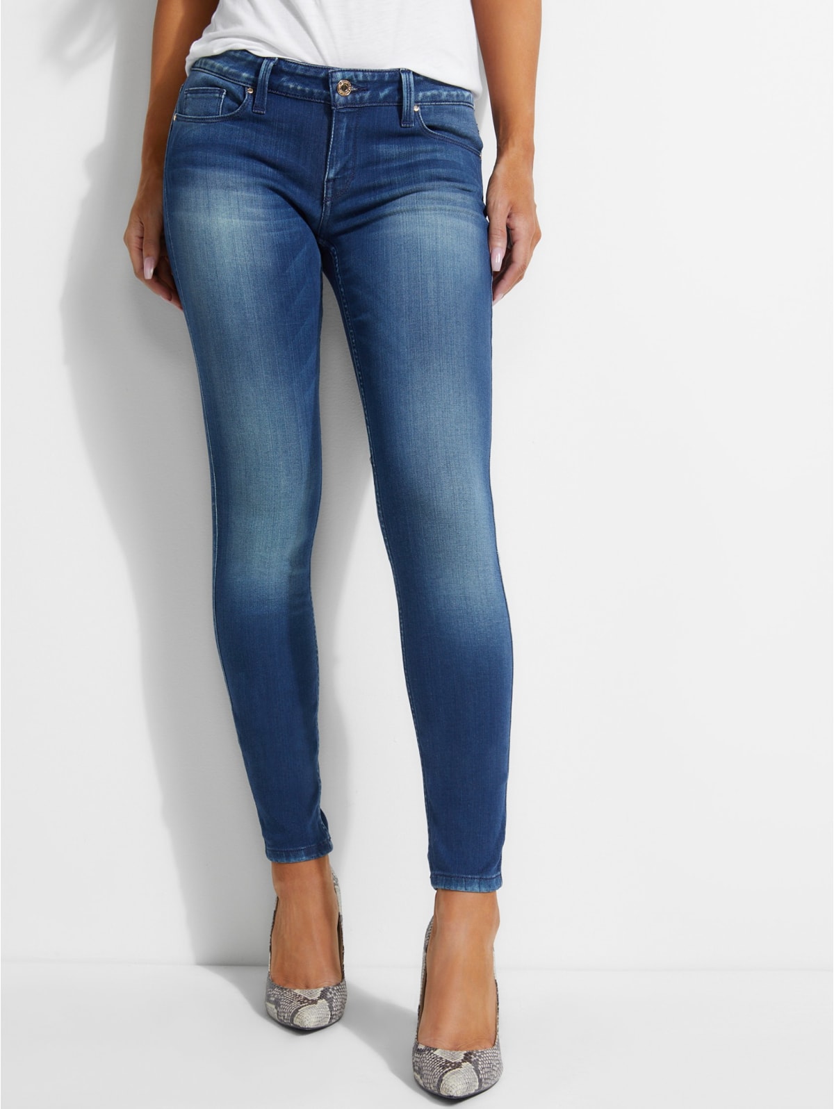 guess power skinny low rise jeans