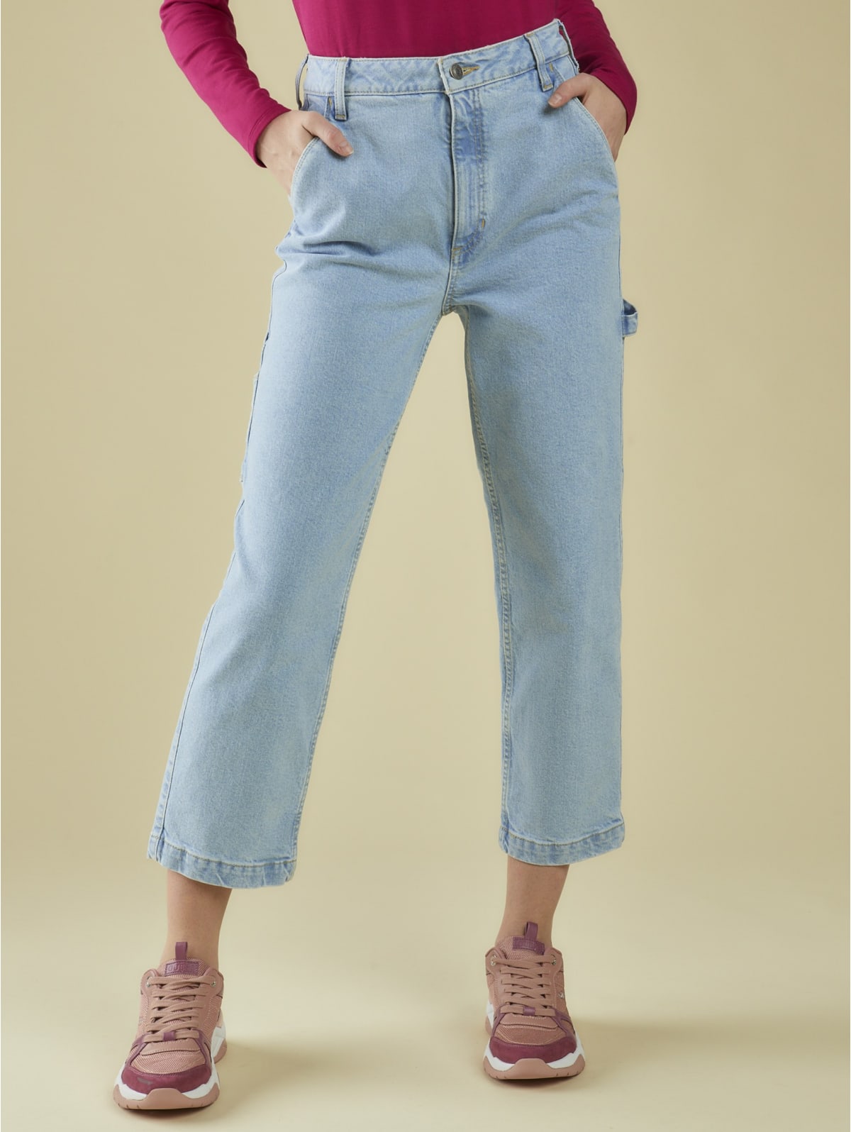 high waisted carpenter jeans