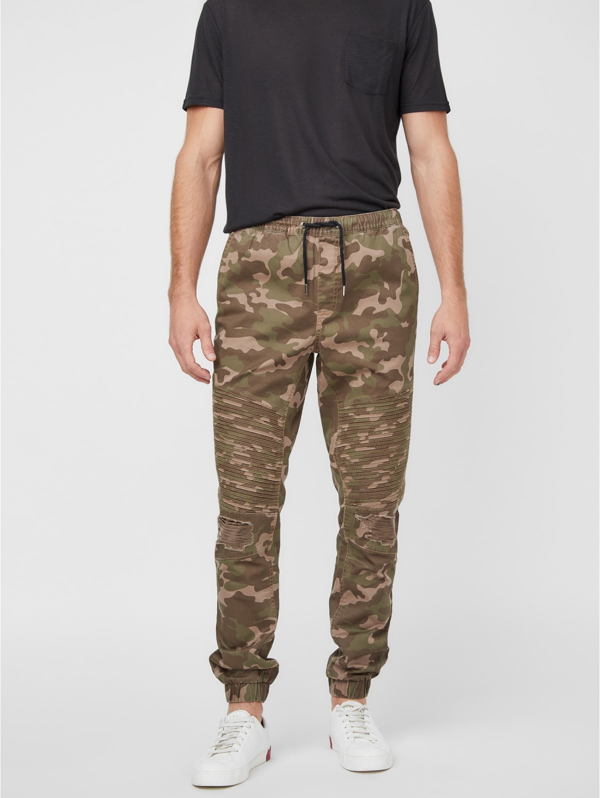 camo distressed joggers