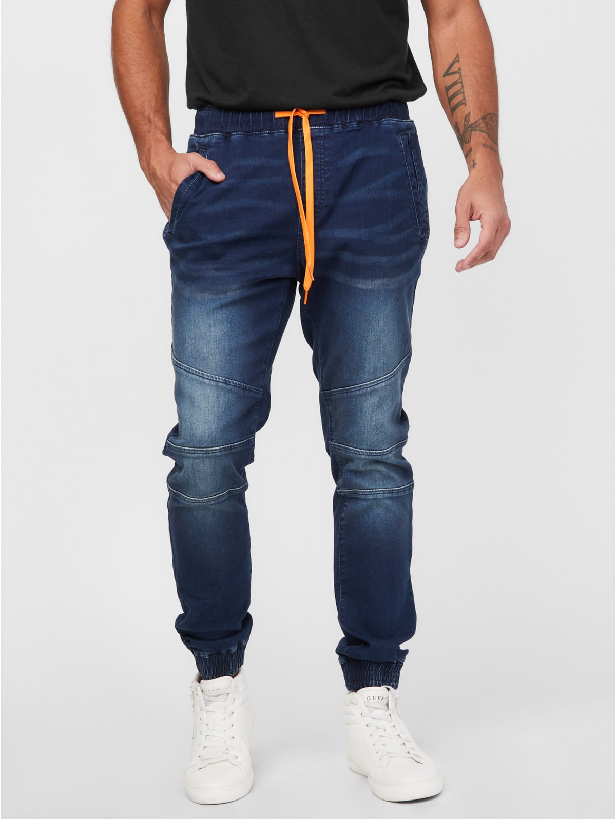 guess denim joggers