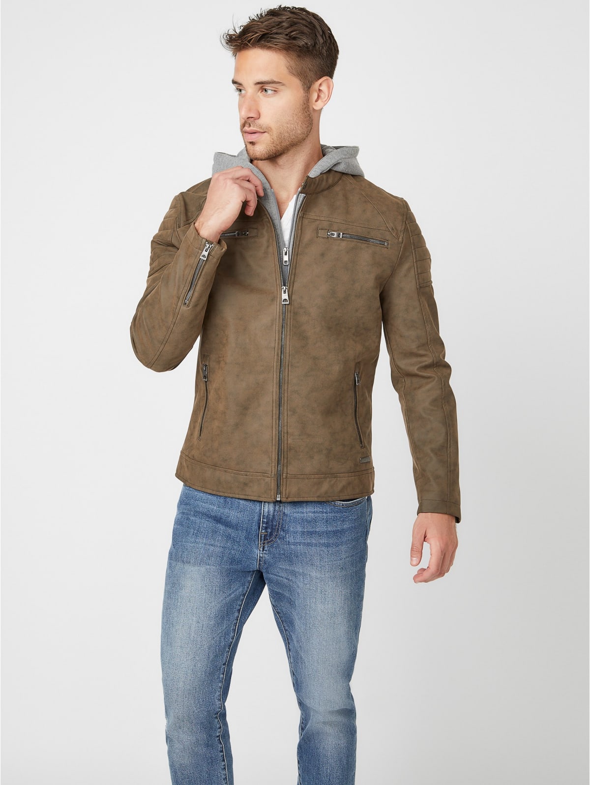 guess suede jacket mens