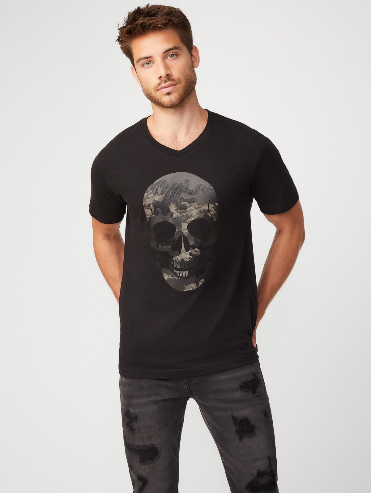 guess skull t shirt