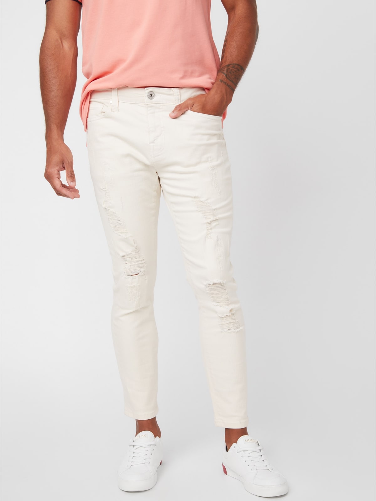 cropped jeans and sneakers