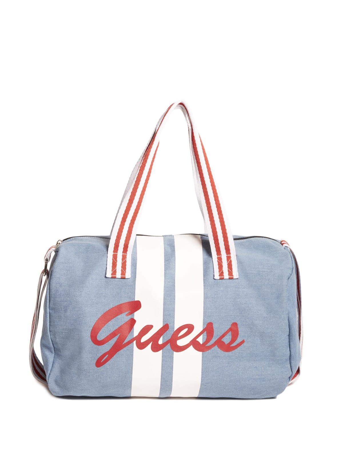 guess denim duffle bag