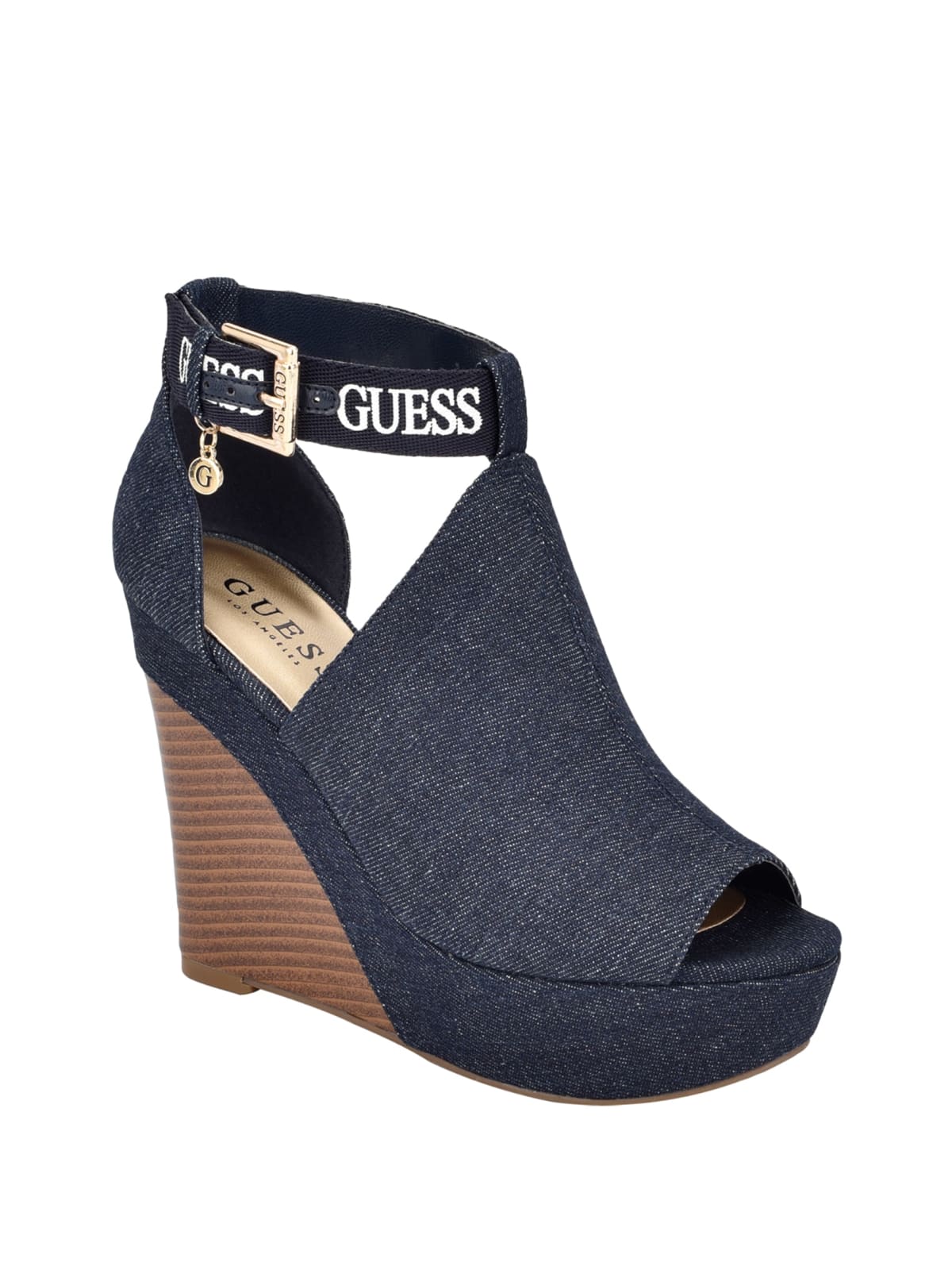 guess denim wedges