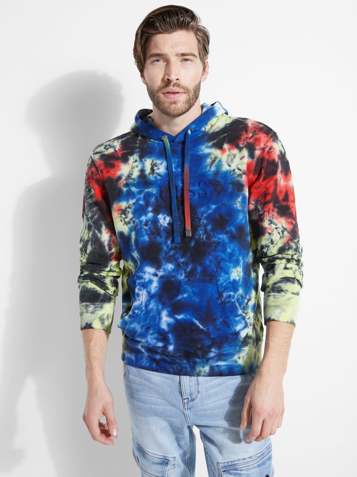 guess tie dye sweatshirt