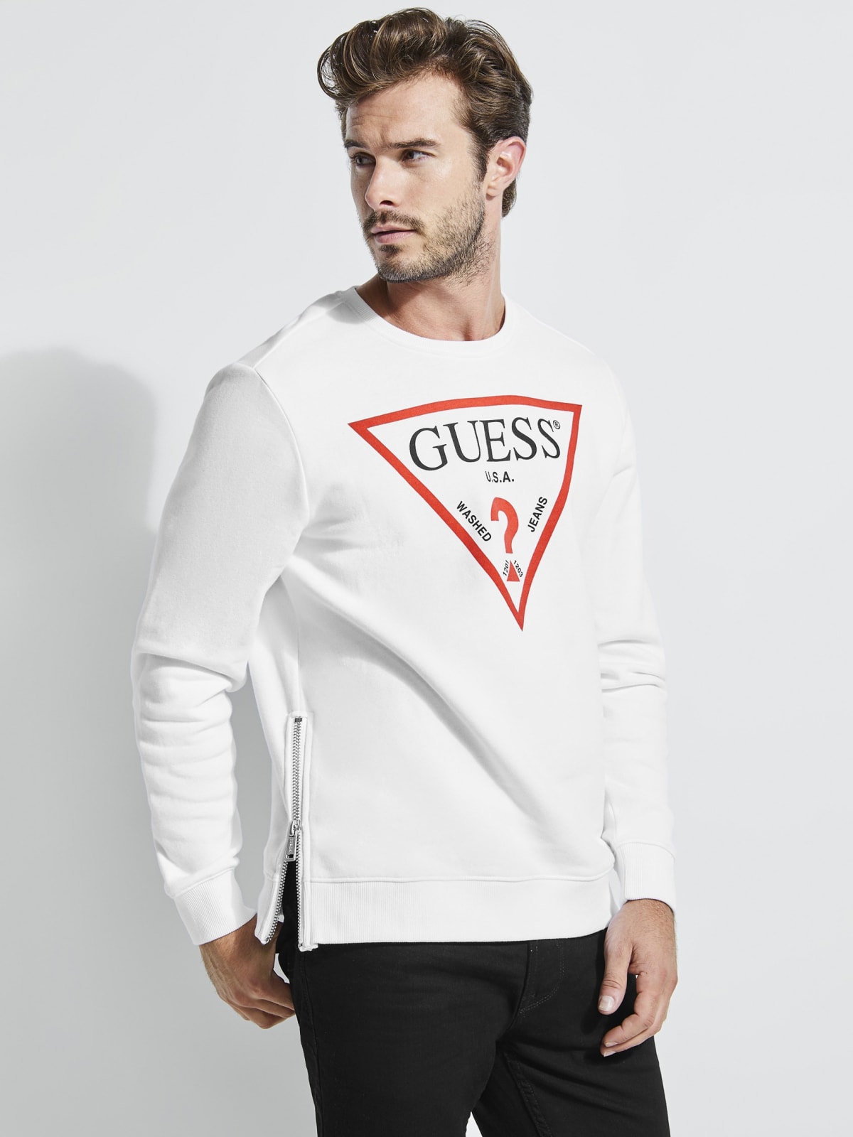 guess roy logo pullover hoodie