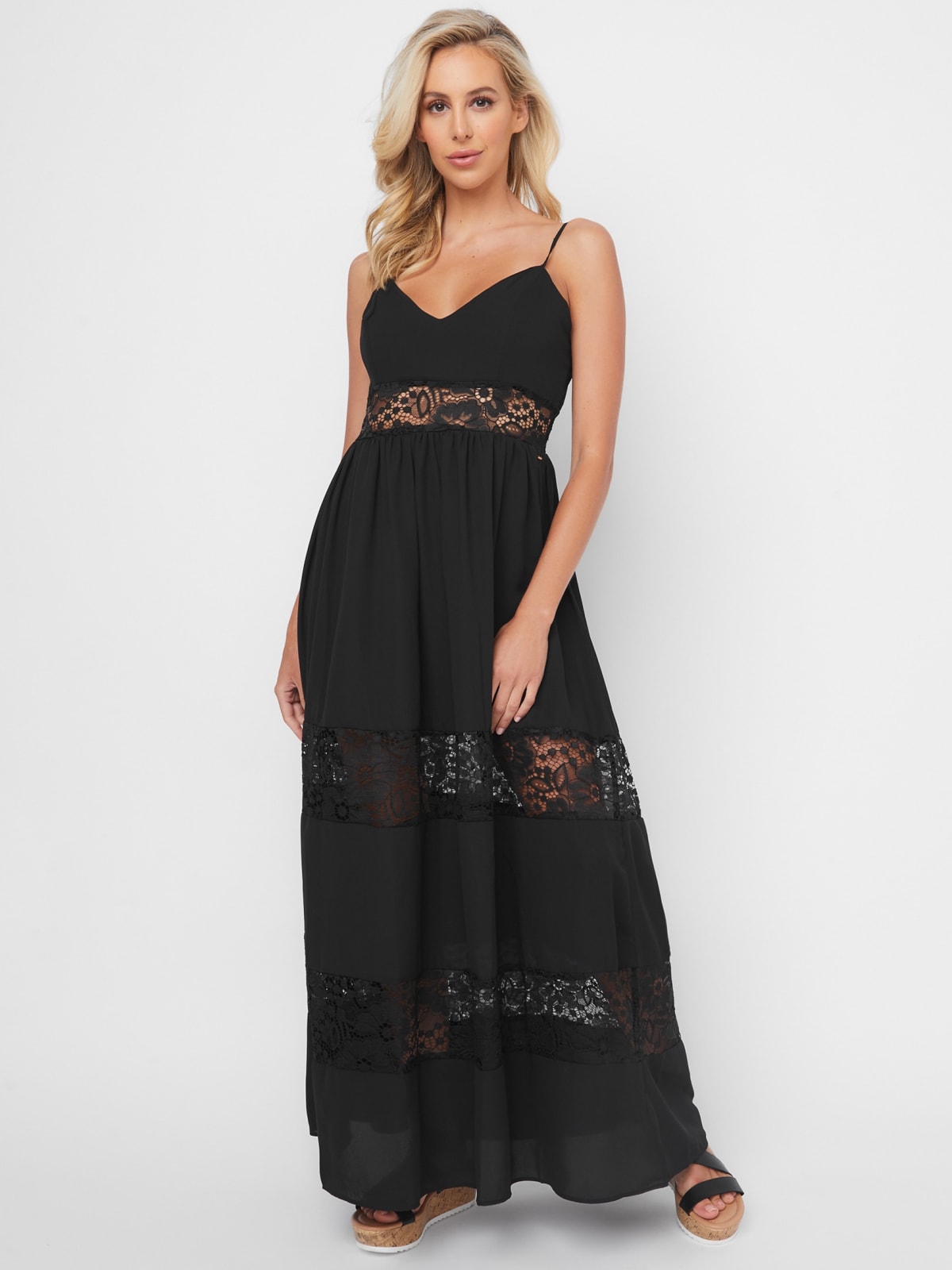 kade lace jersey maxi dress