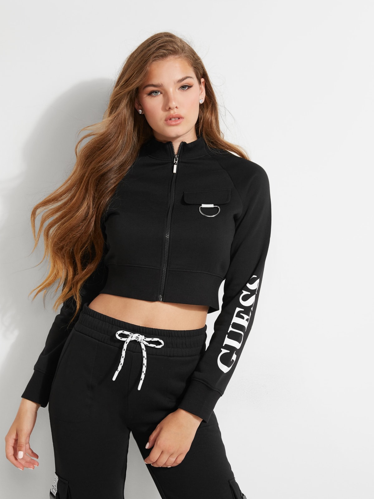 zip up crop jacket