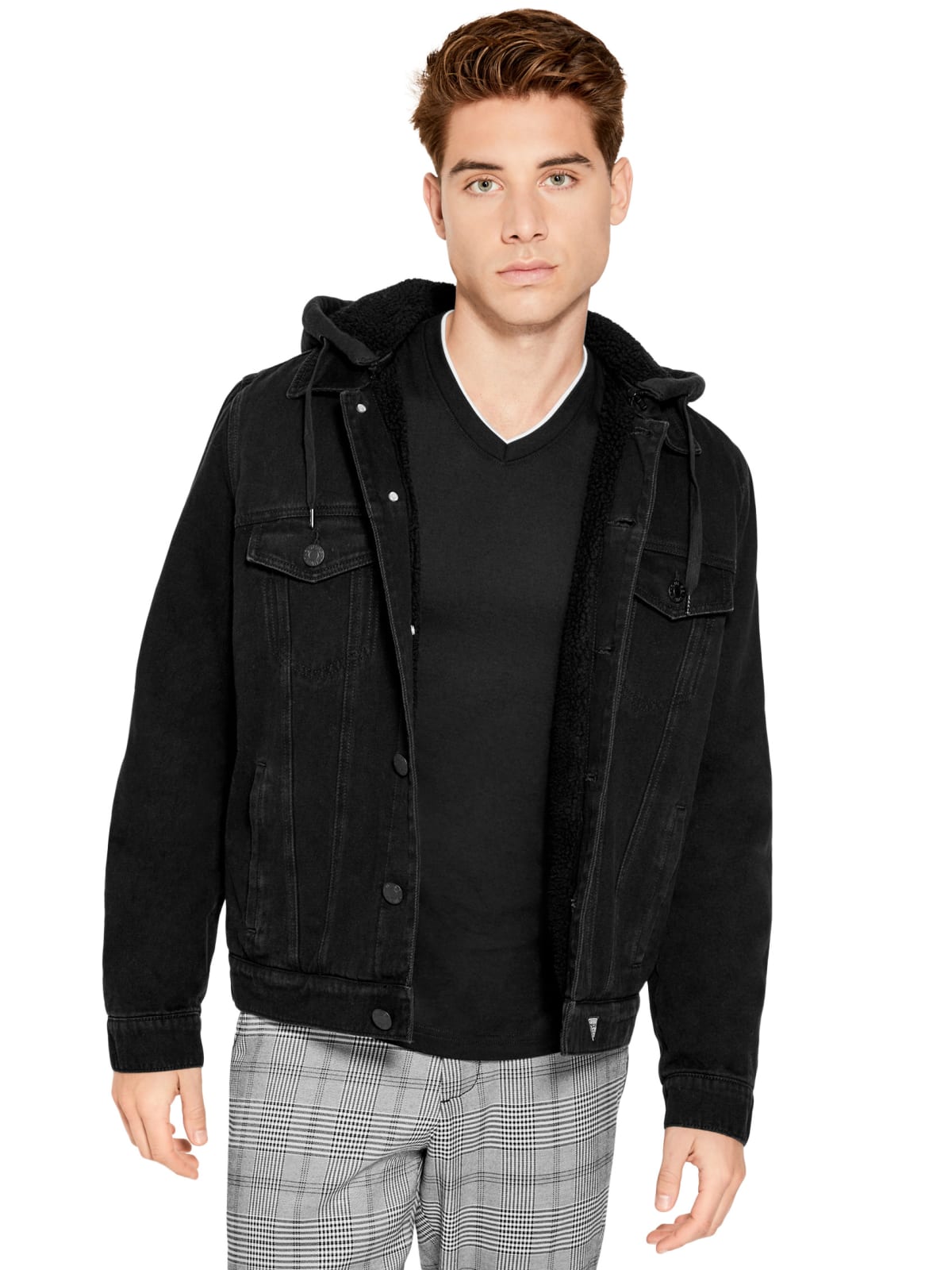 guess sherpa denim jacket