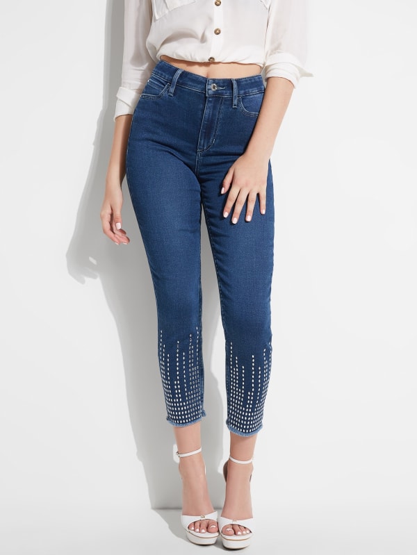 1981 RHINESTONE TEARDROP SKINNY JEANS