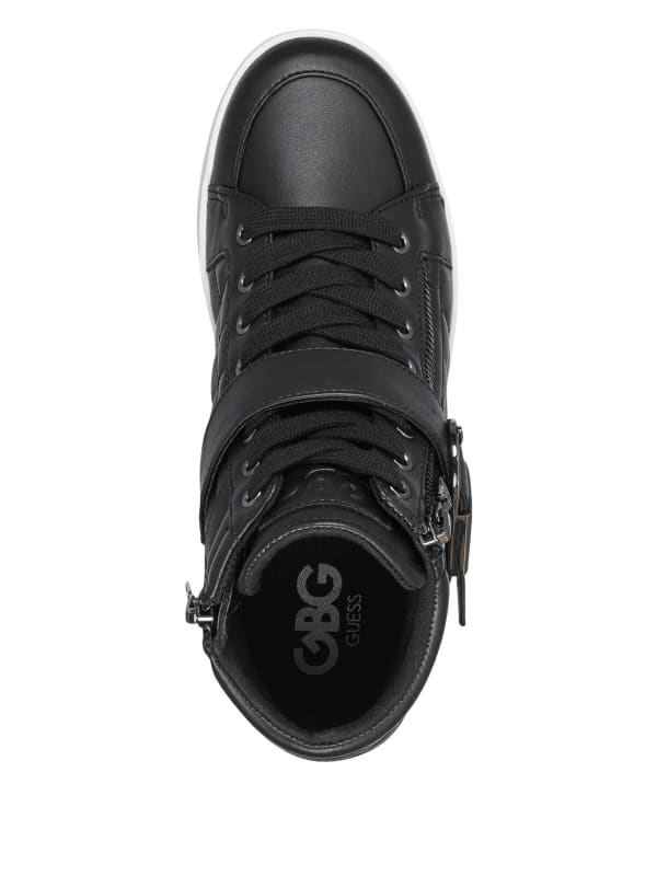 guess wedge sneakers black