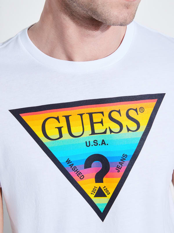 rainbow guess jeans shirt