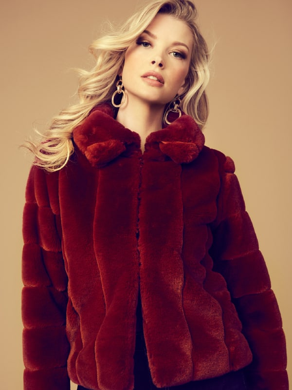 guess dessie faux fur jacket