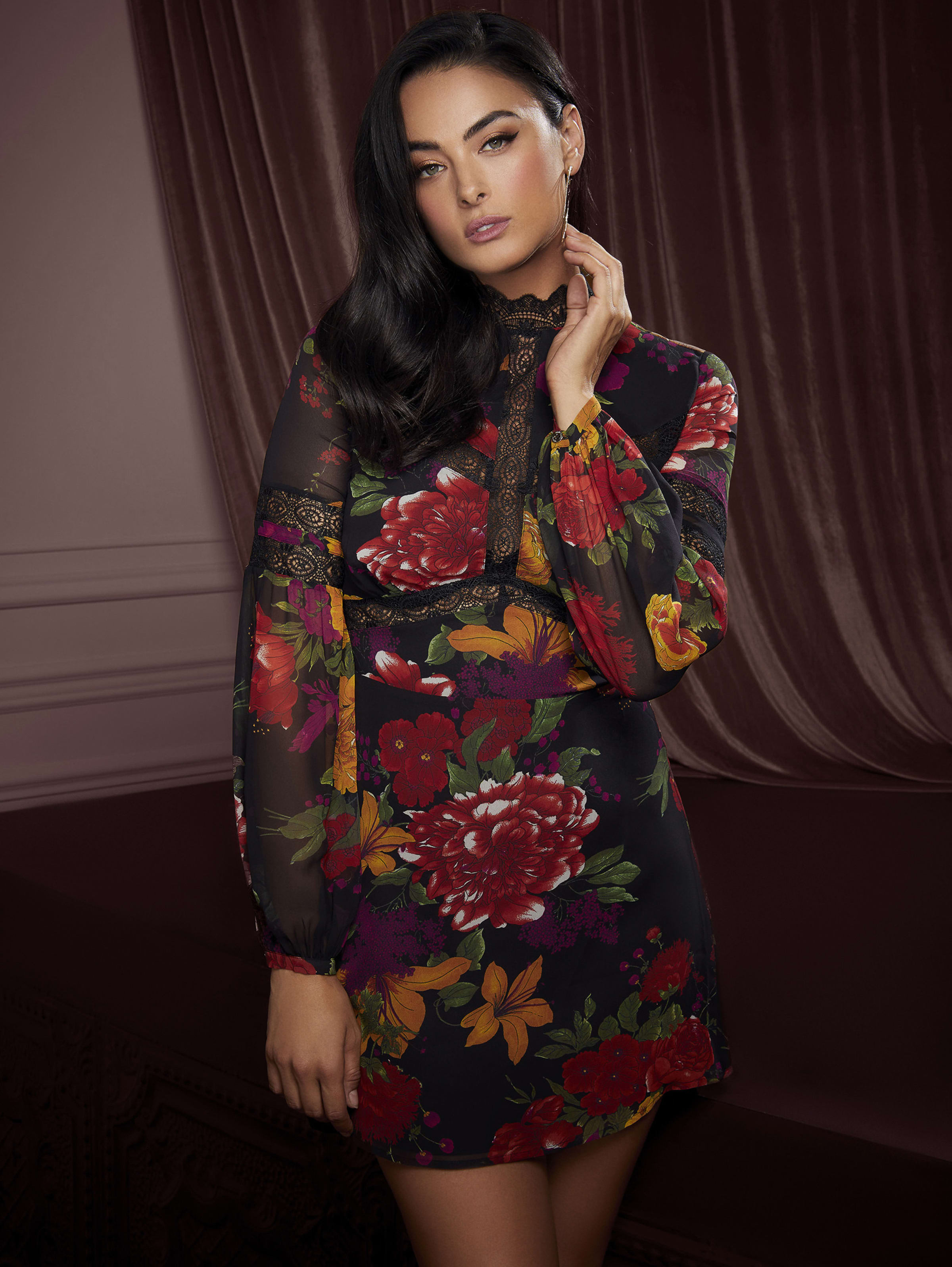 marciano floral dress