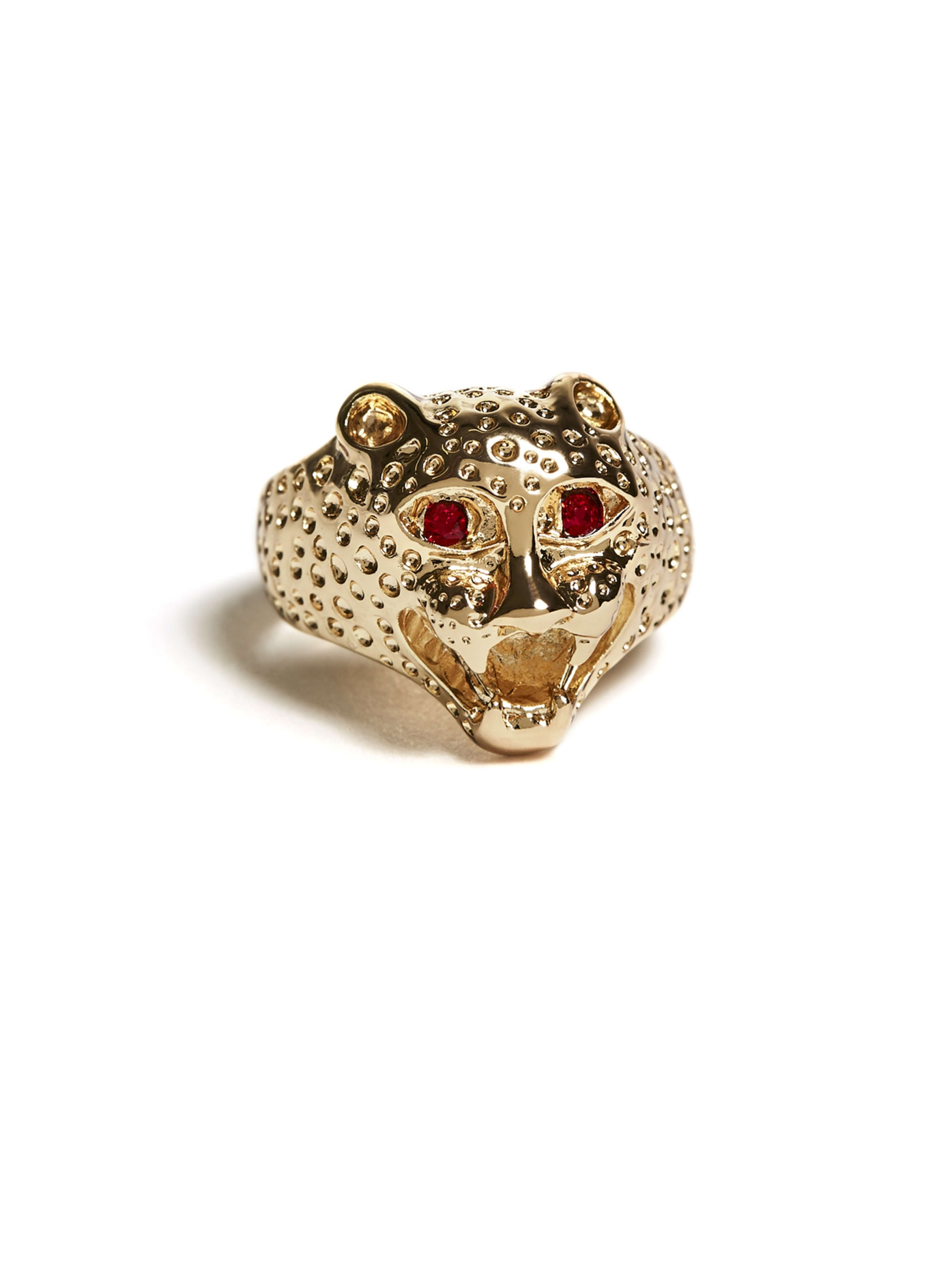 Gold Tone Red Eye Jaguar Ring Gbyguess Com