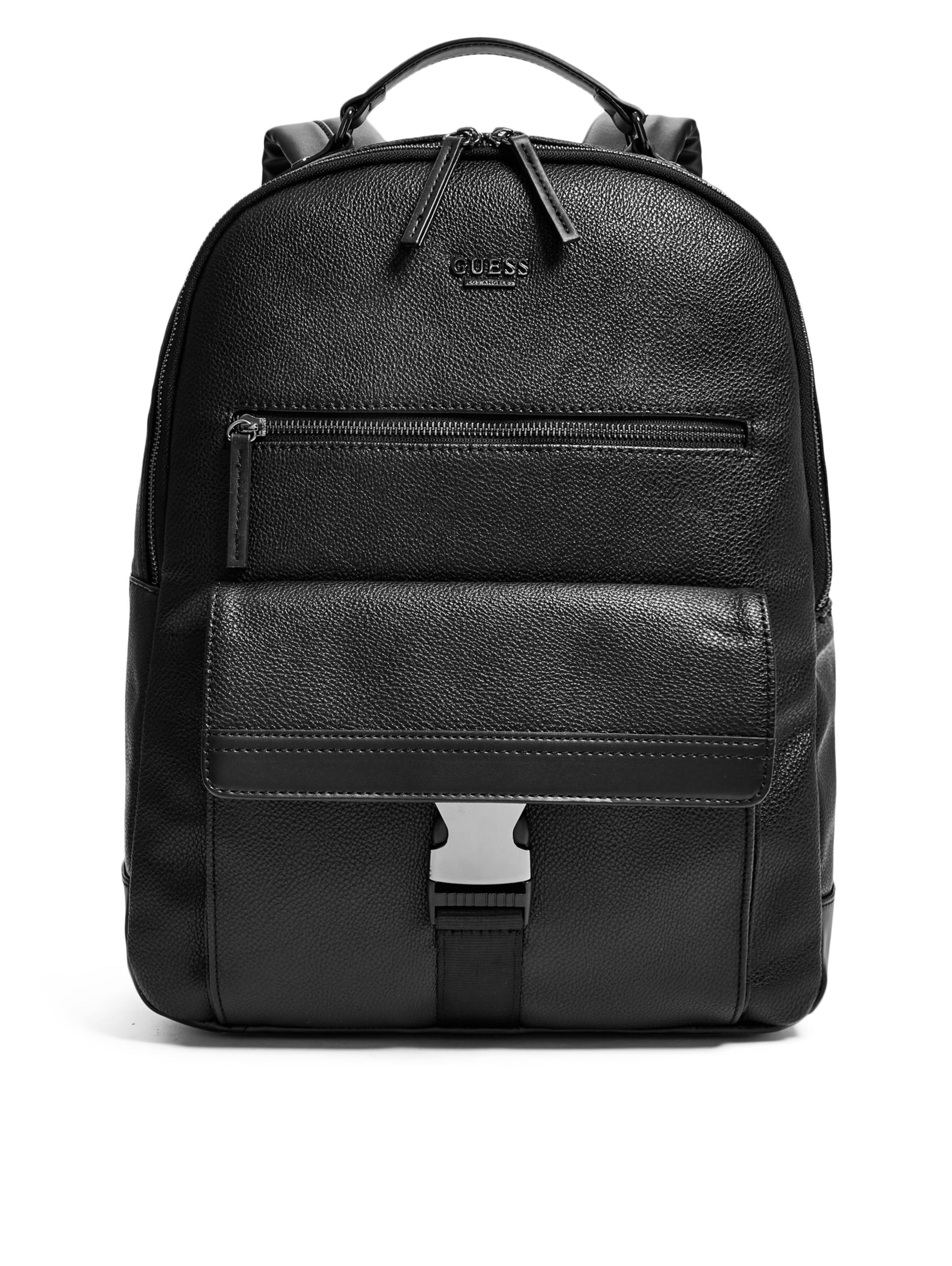 black leather jordan backpack