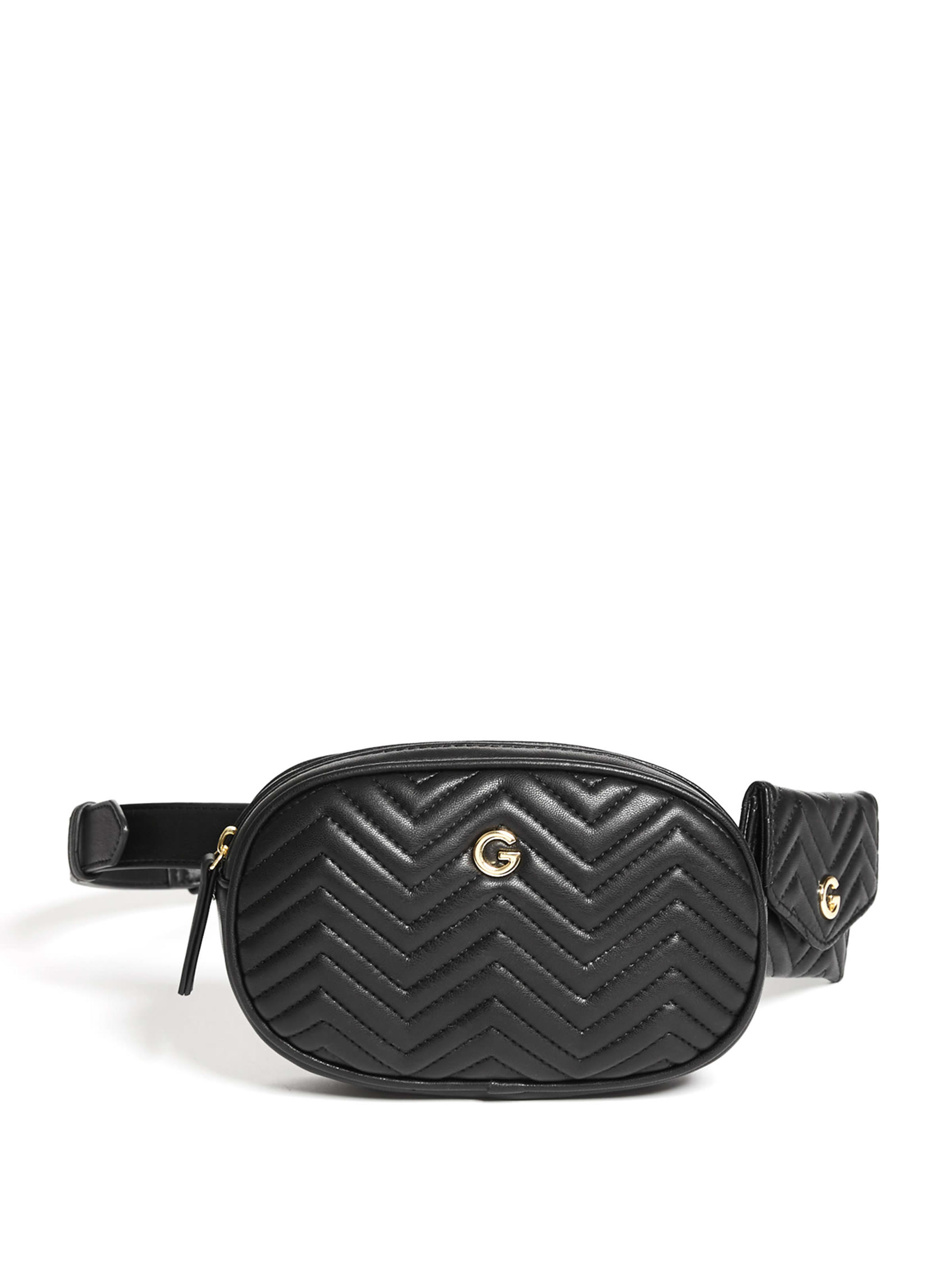 black quilted belt bag