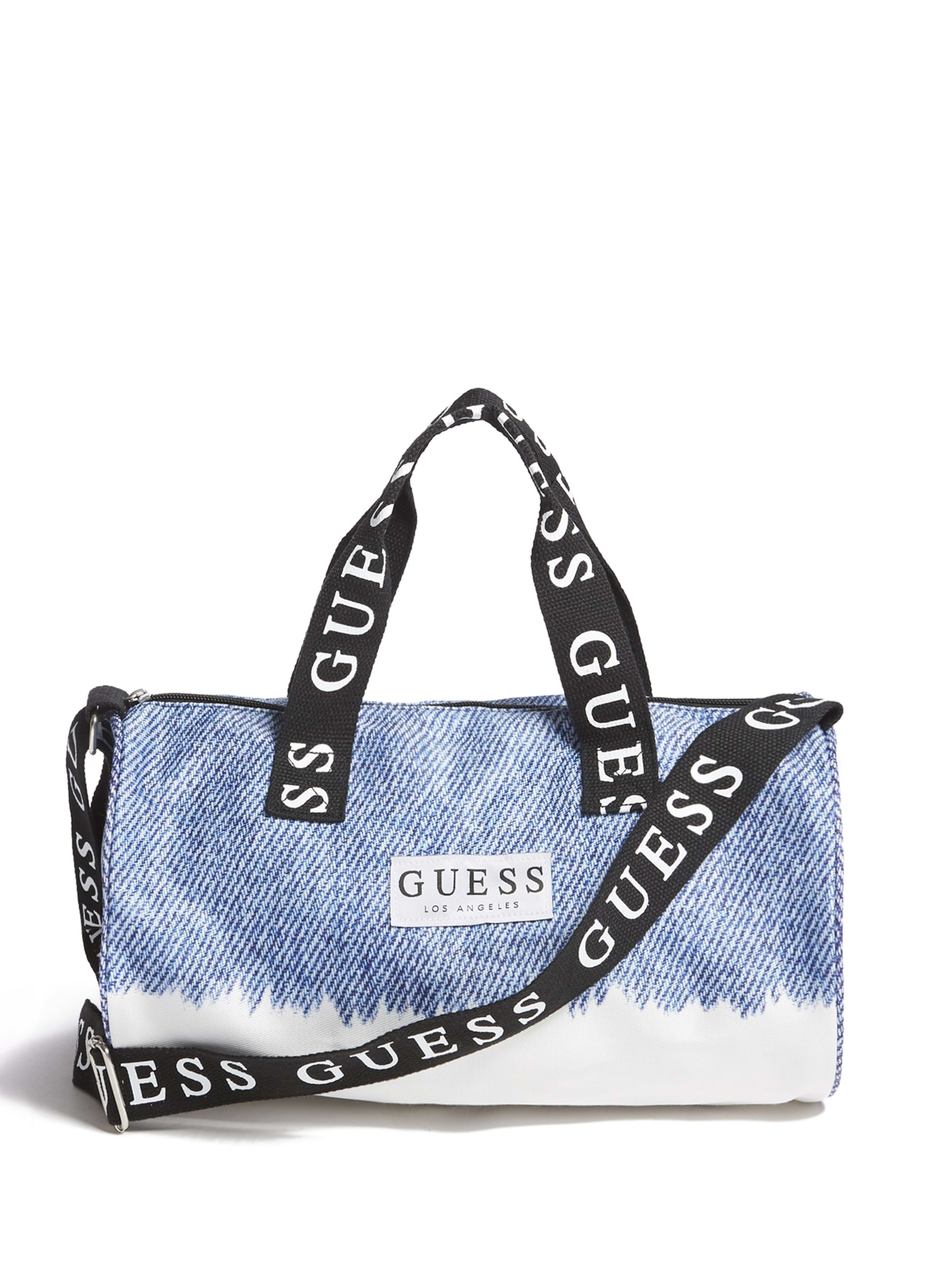 guess denim duffle bag