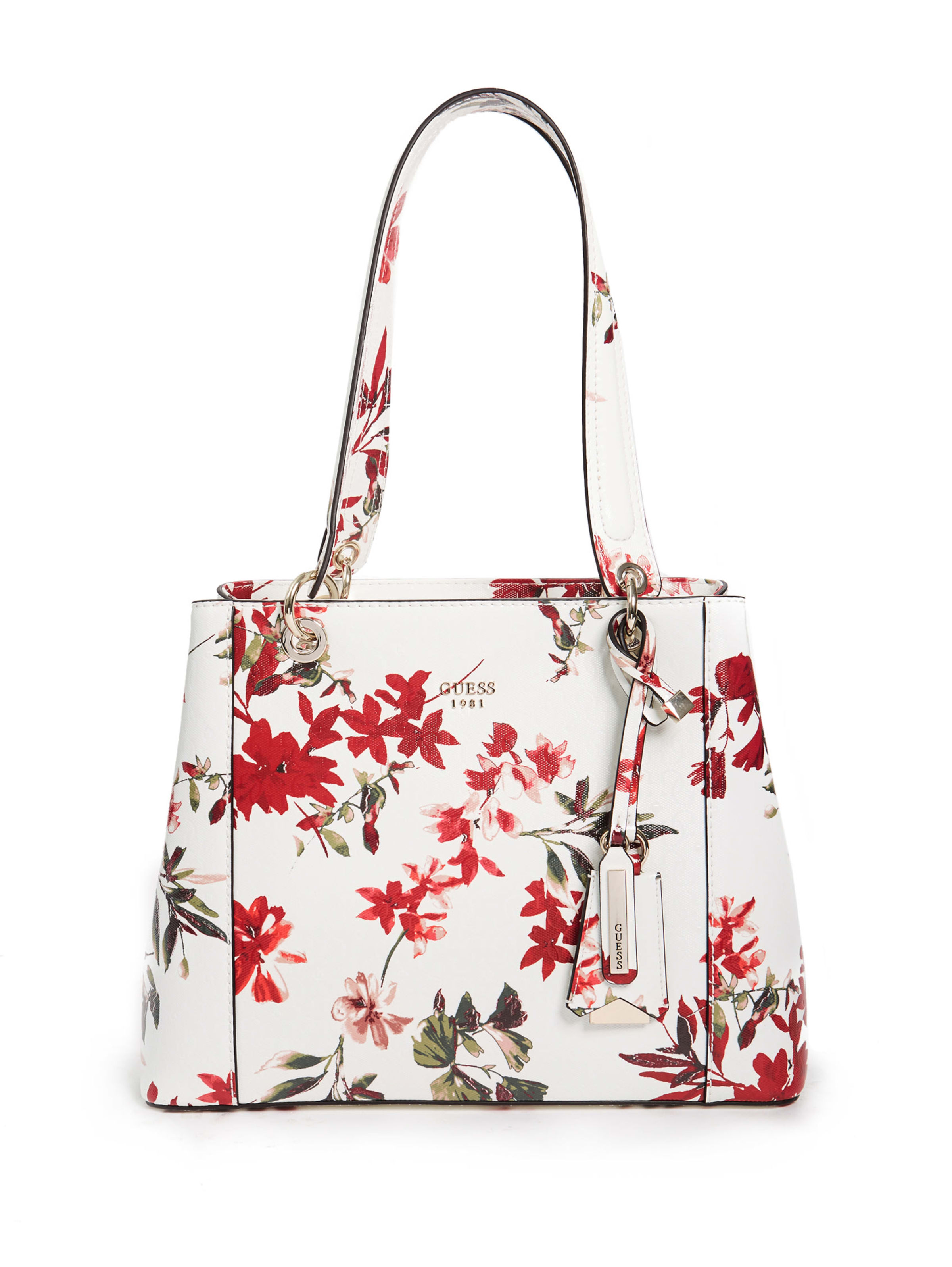 guess floral shopper bag