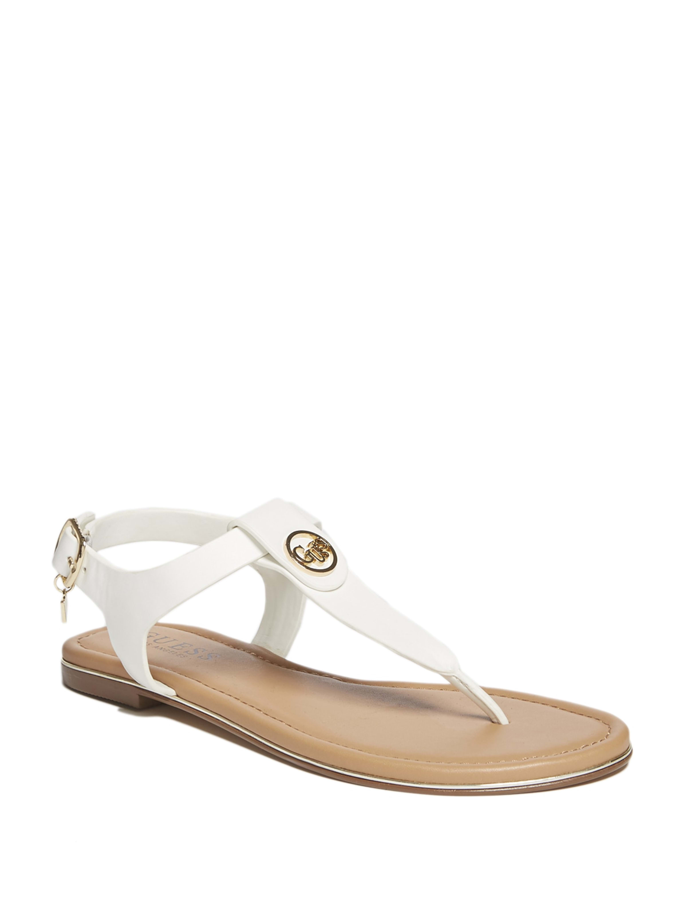 guess white sandals
