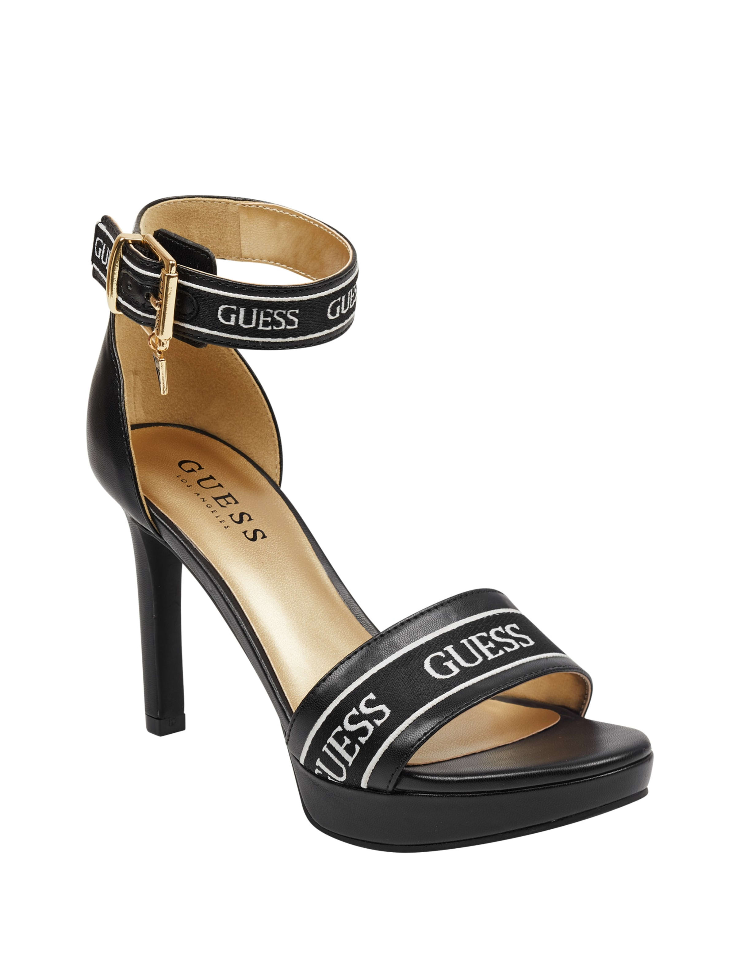 guess logo heels