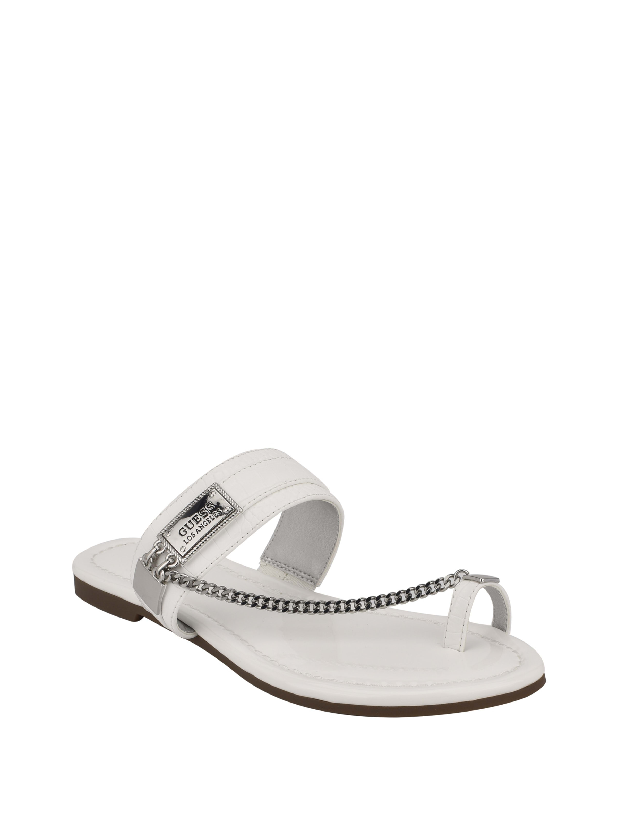 guess white sandals