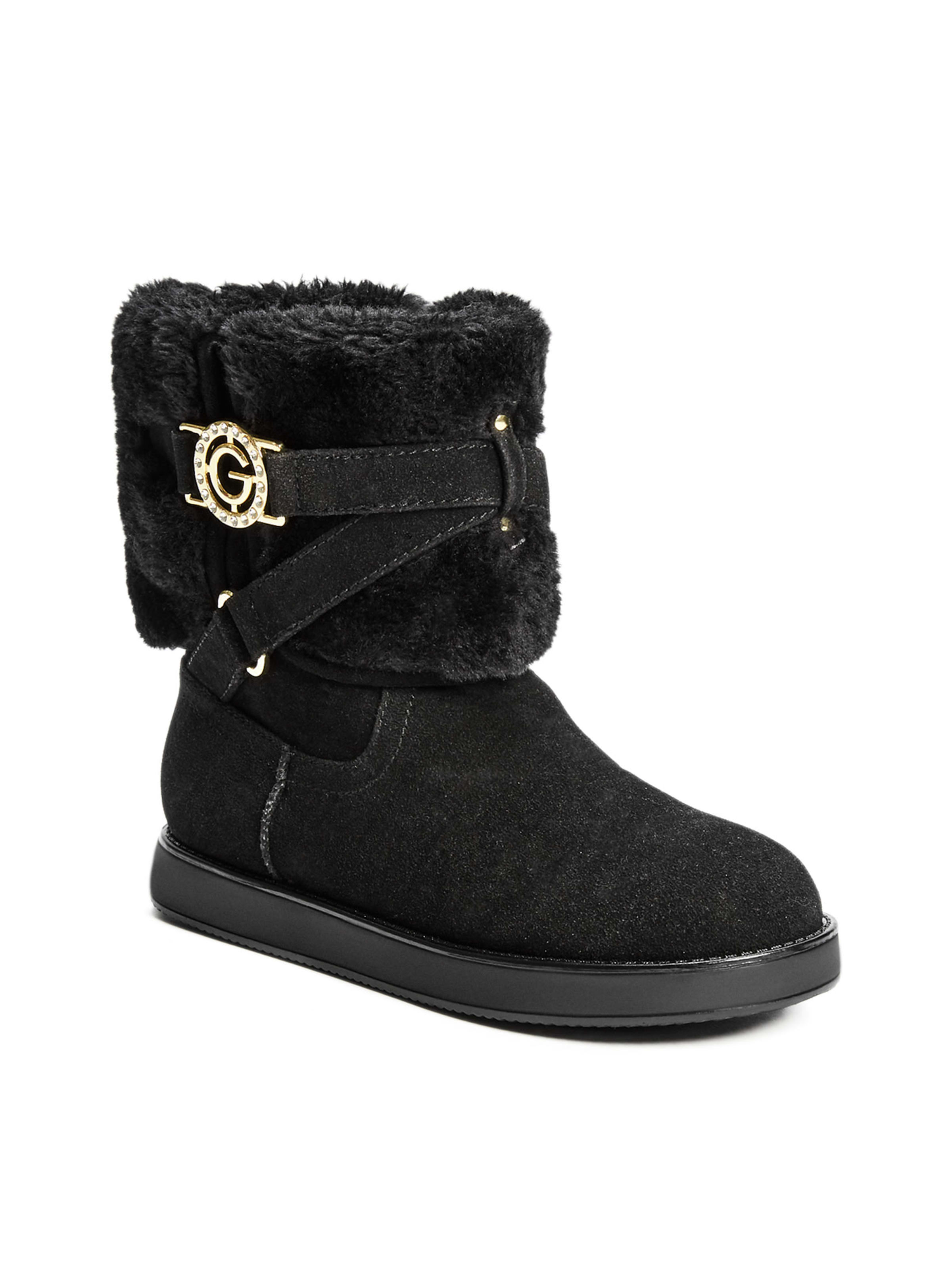 guess black fur boots