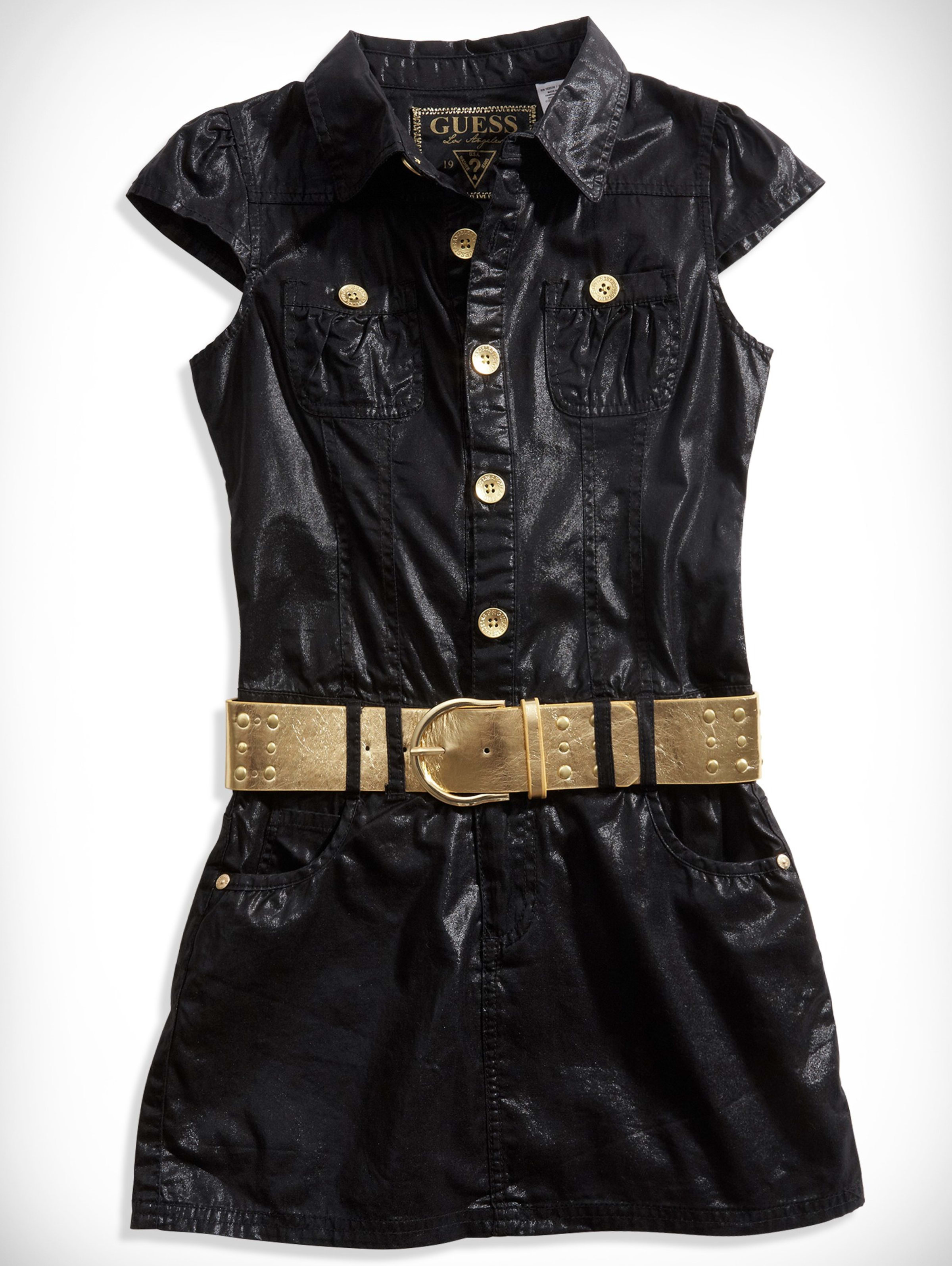 Big Girl Shimmer Dress With Belt 7 16 Guess Com