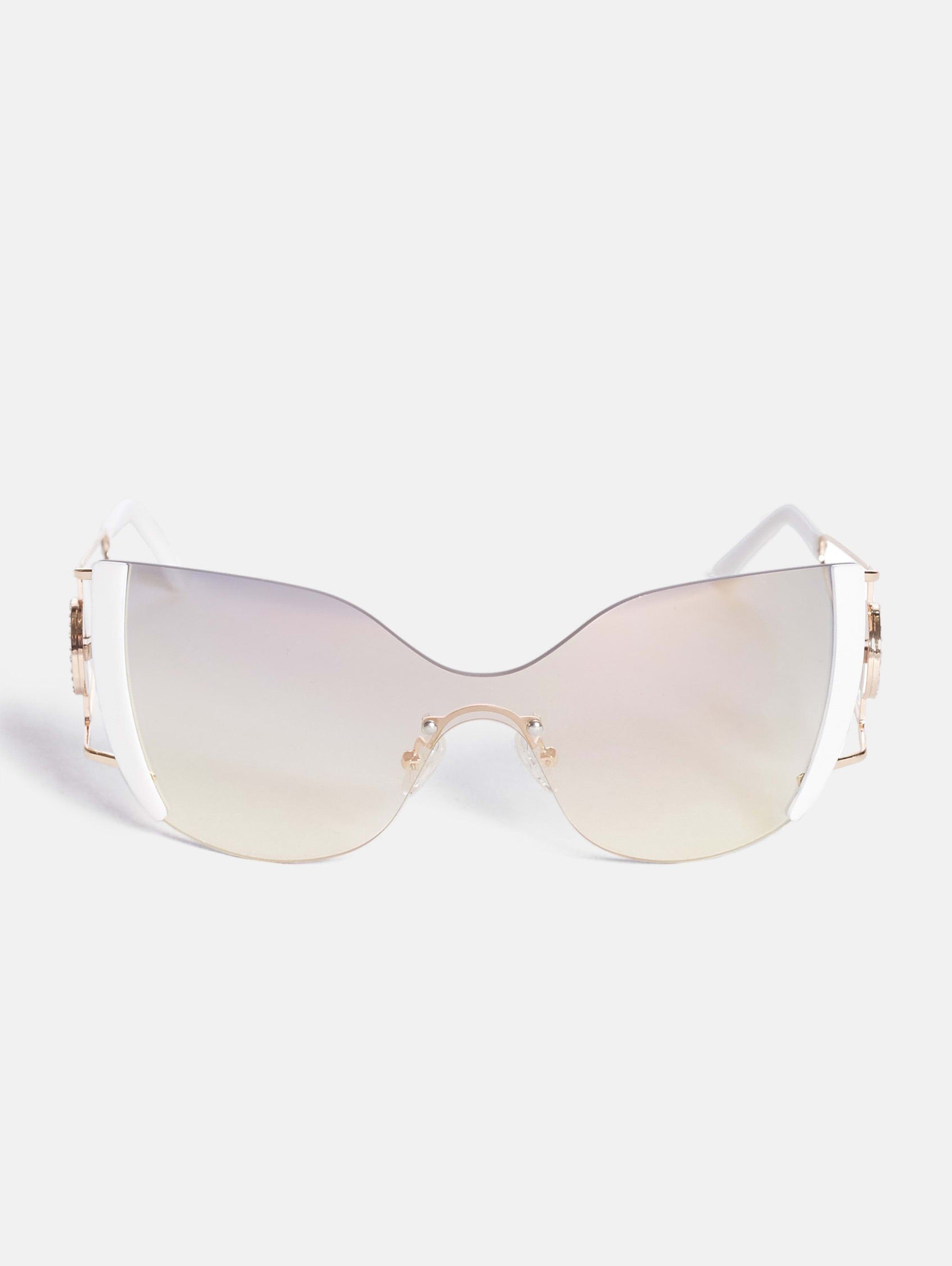 Mirrored Rimless Cateye Sunglasses Guess Com