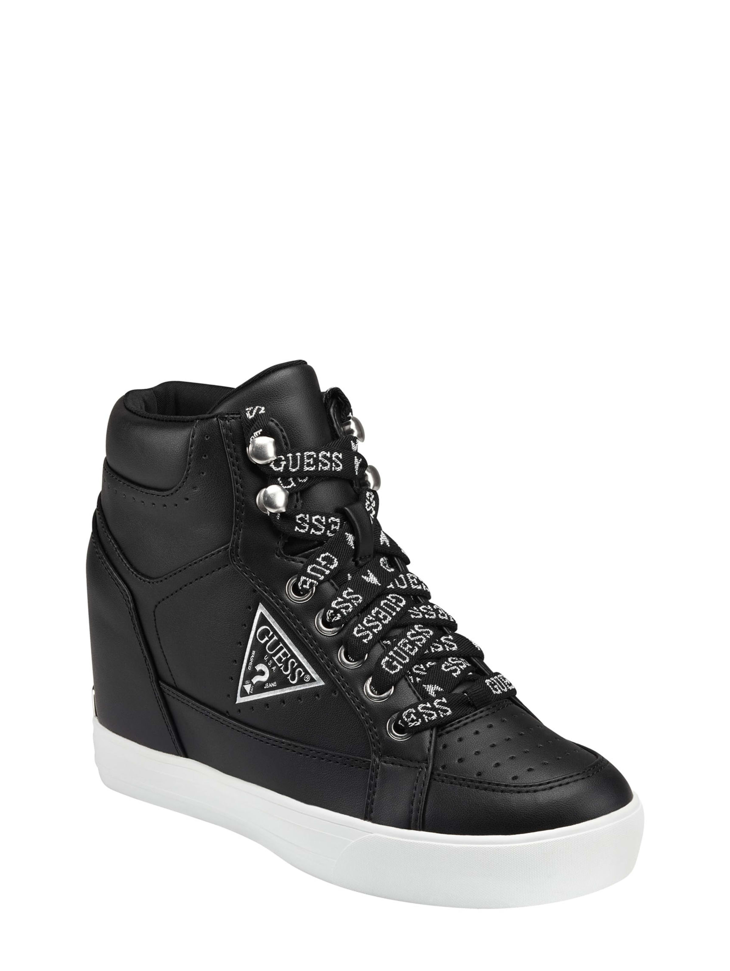 guess wedge sneakers black