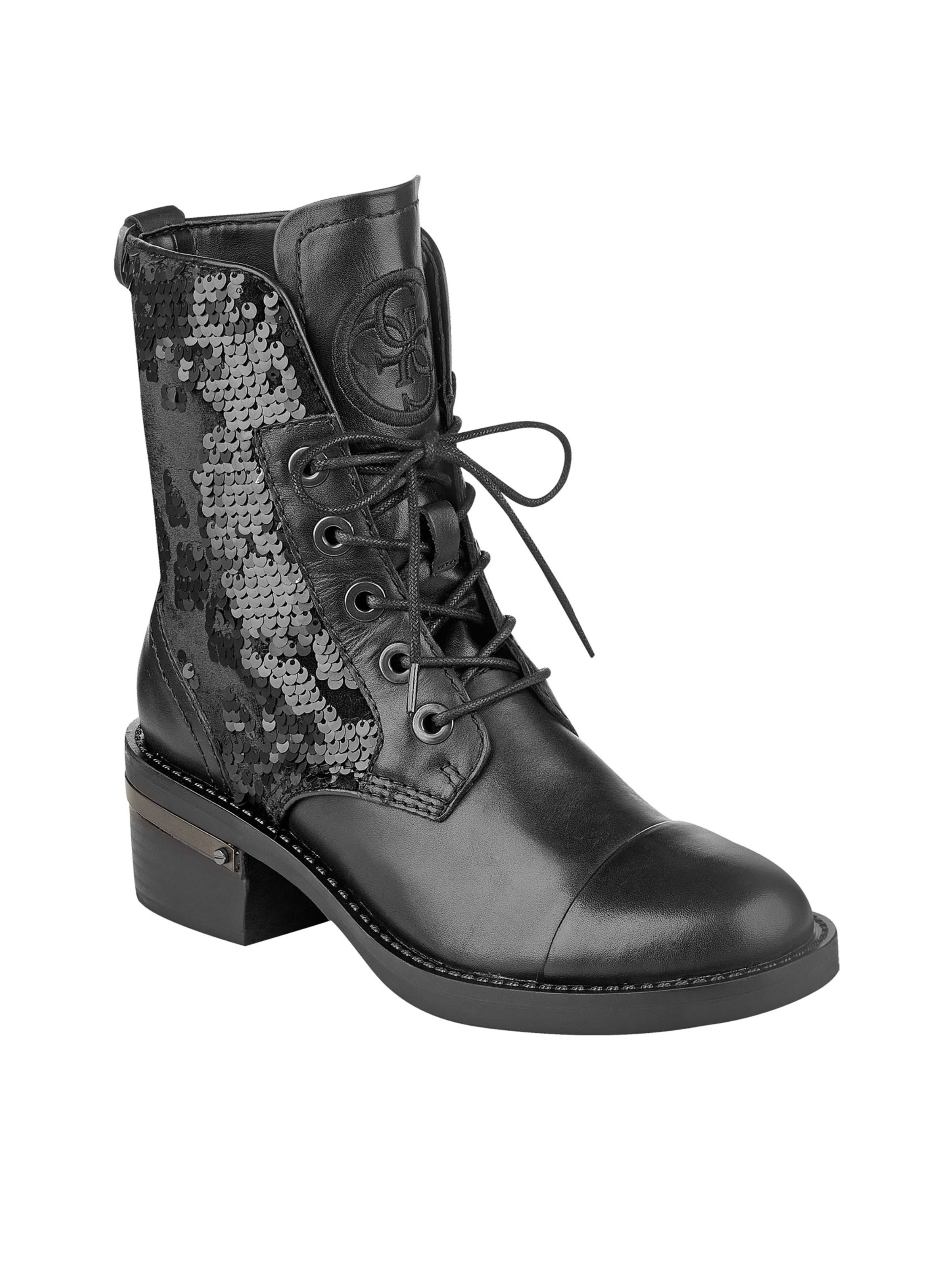 sequin combat boots