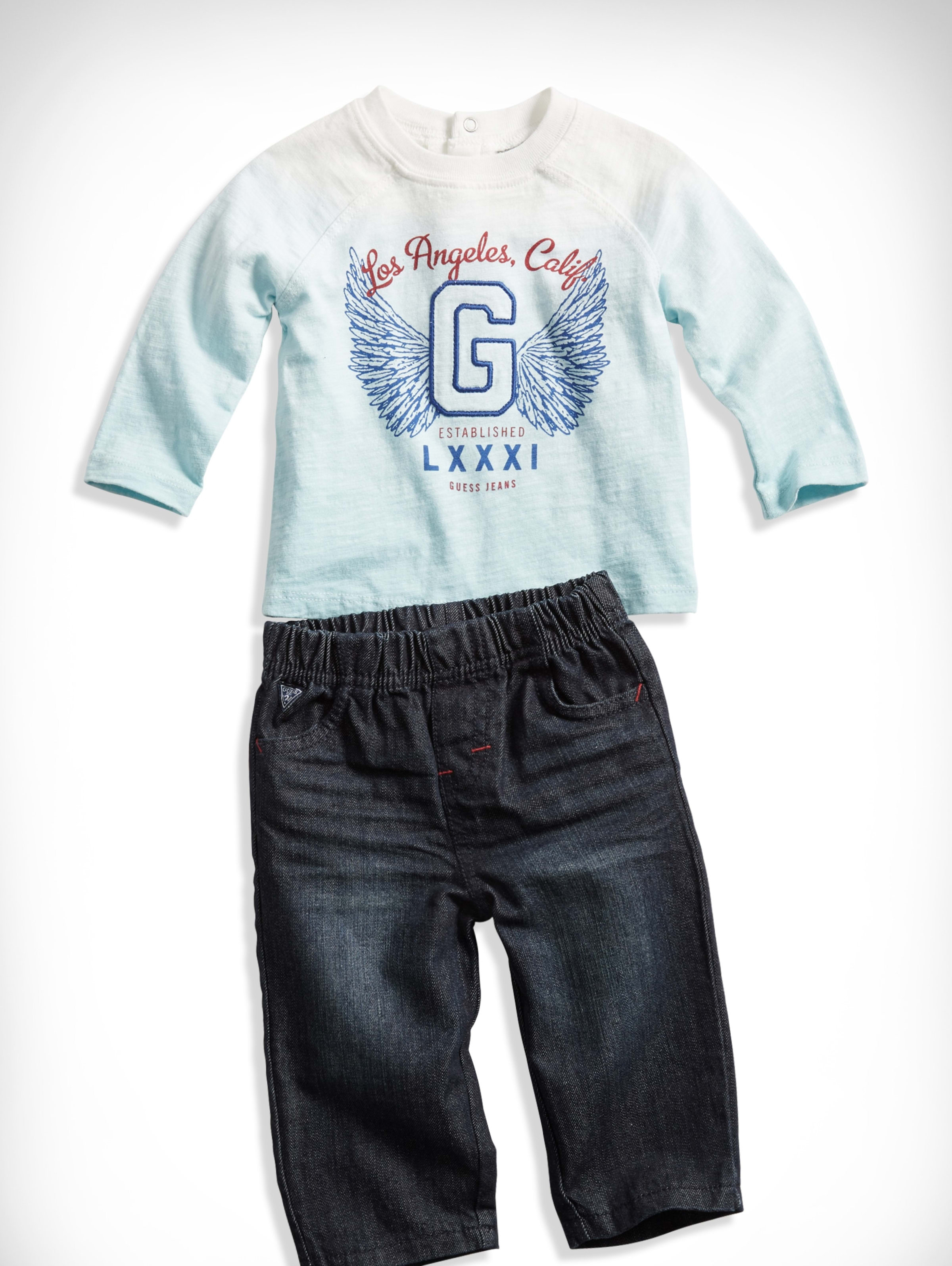 Newborn Boy Dip Dyed Tee And Jeans Set 0 9m Guess Com