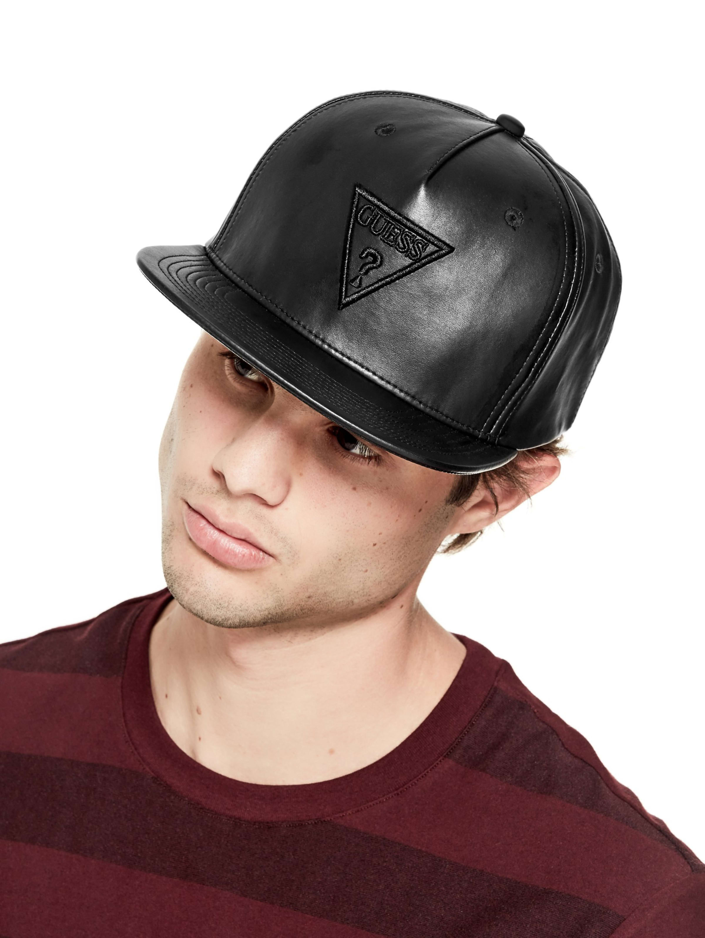 faux leather hat