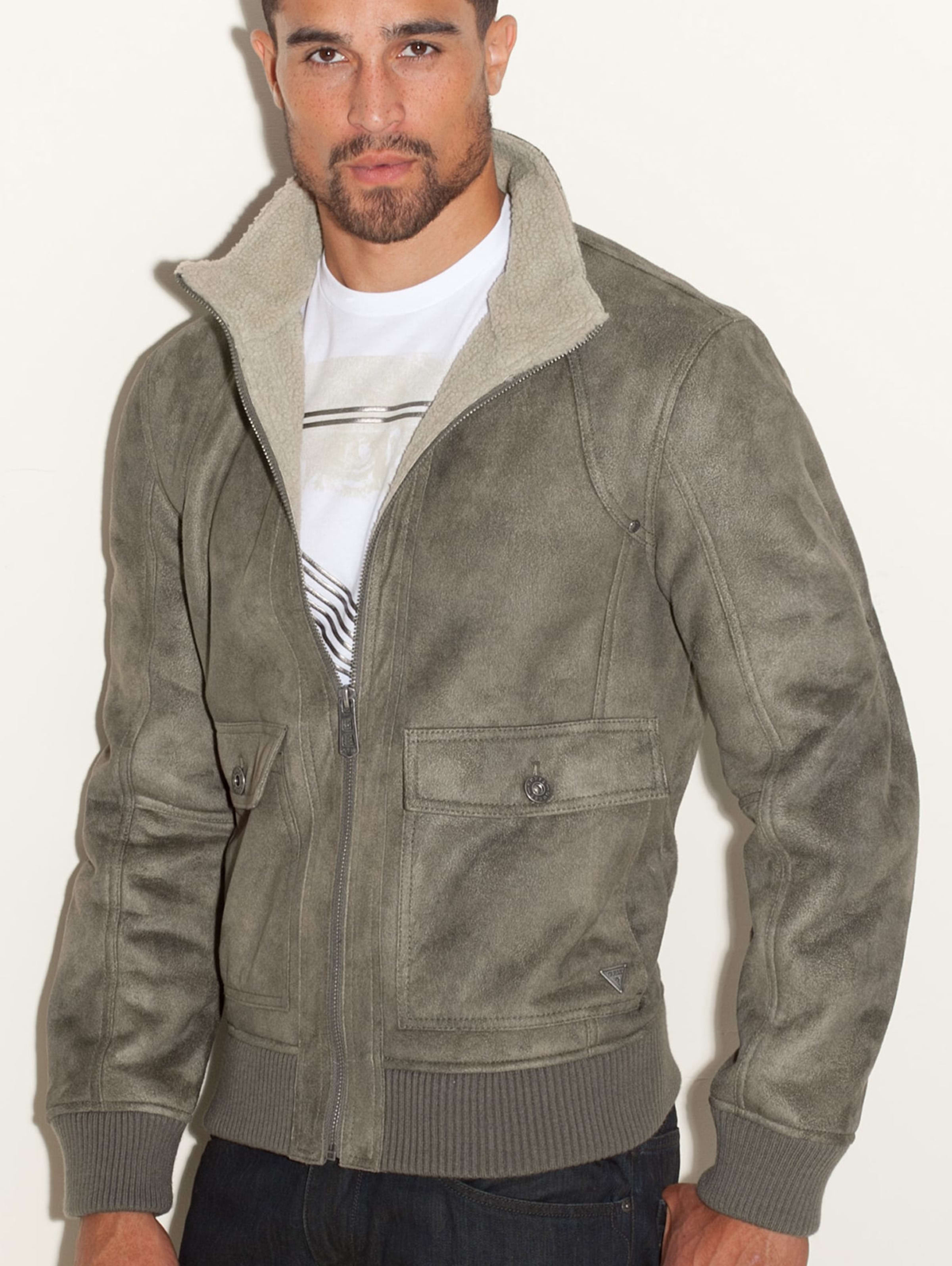 guess faux shearling jacket