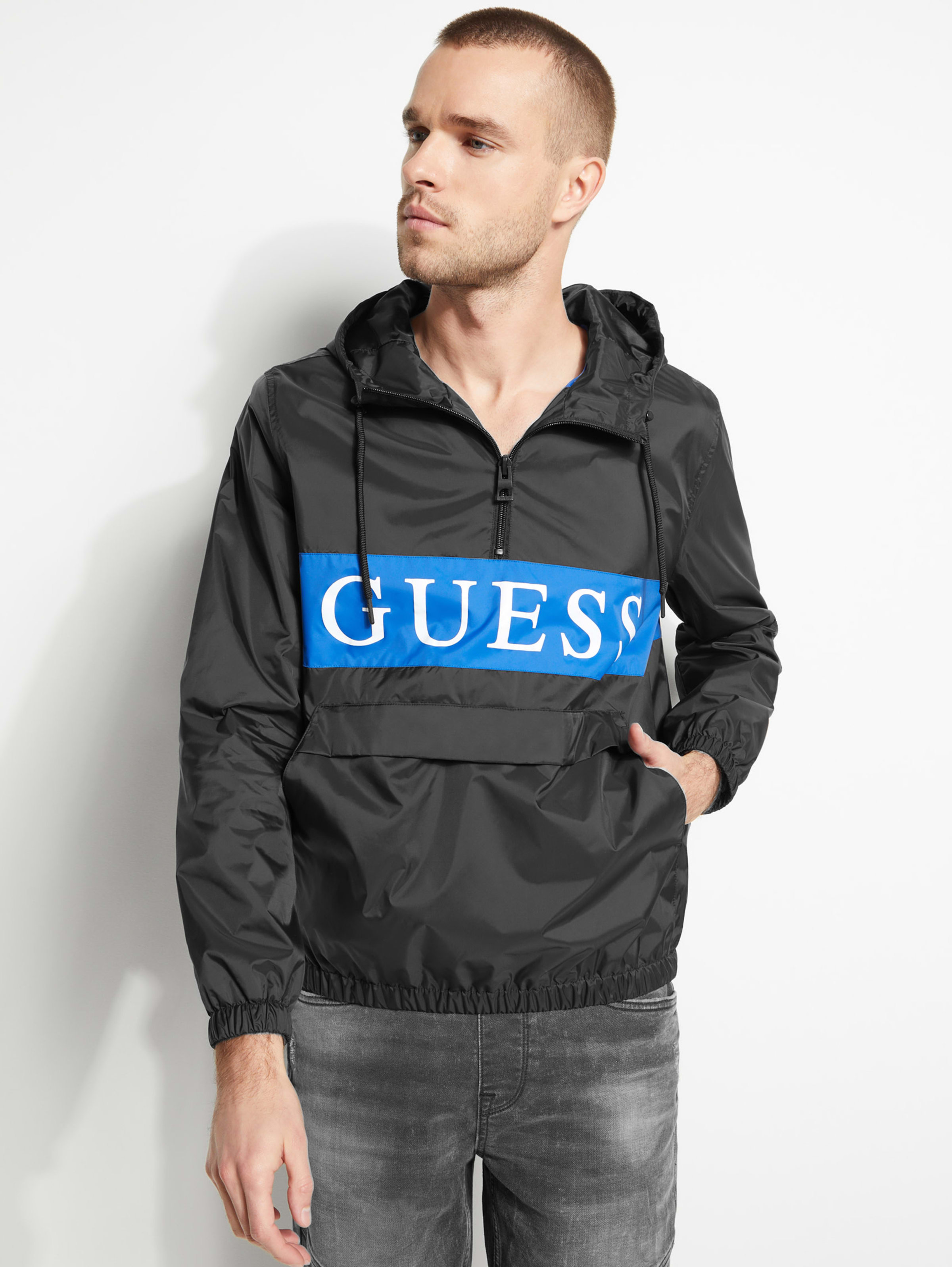 guess pullover windbreaker