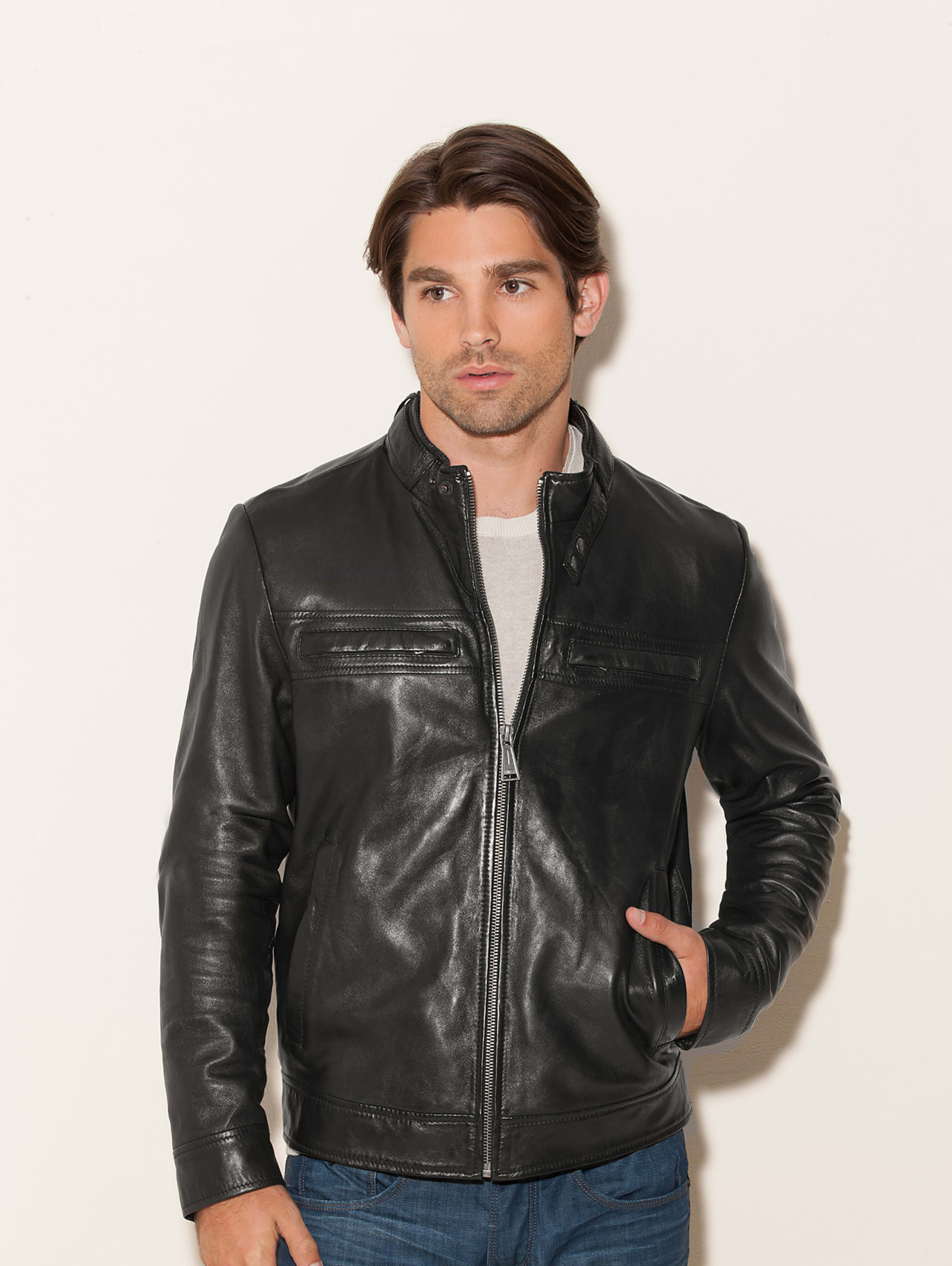 Guess men's jacket leather clearance