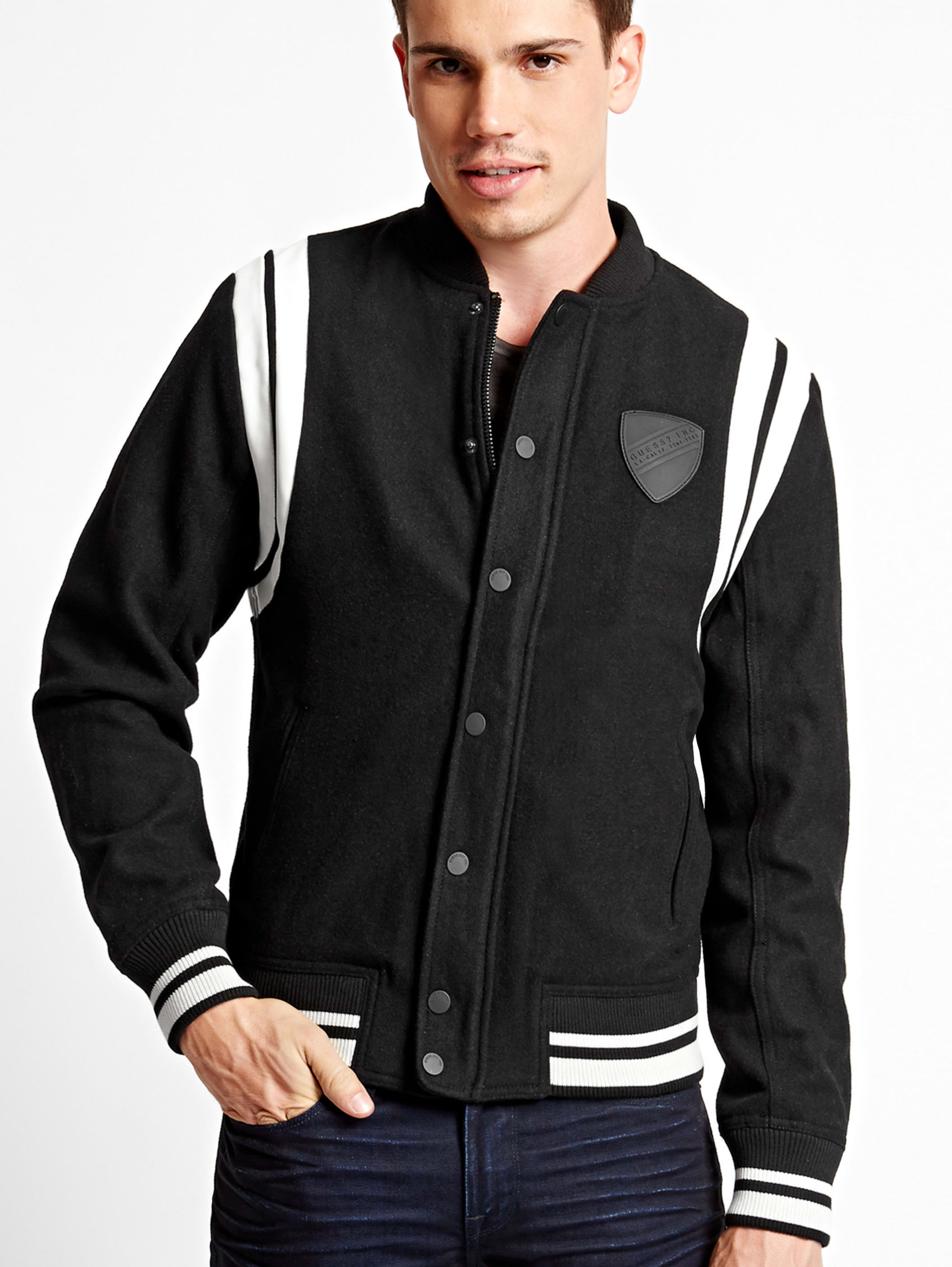 guess varsity jacket mens
