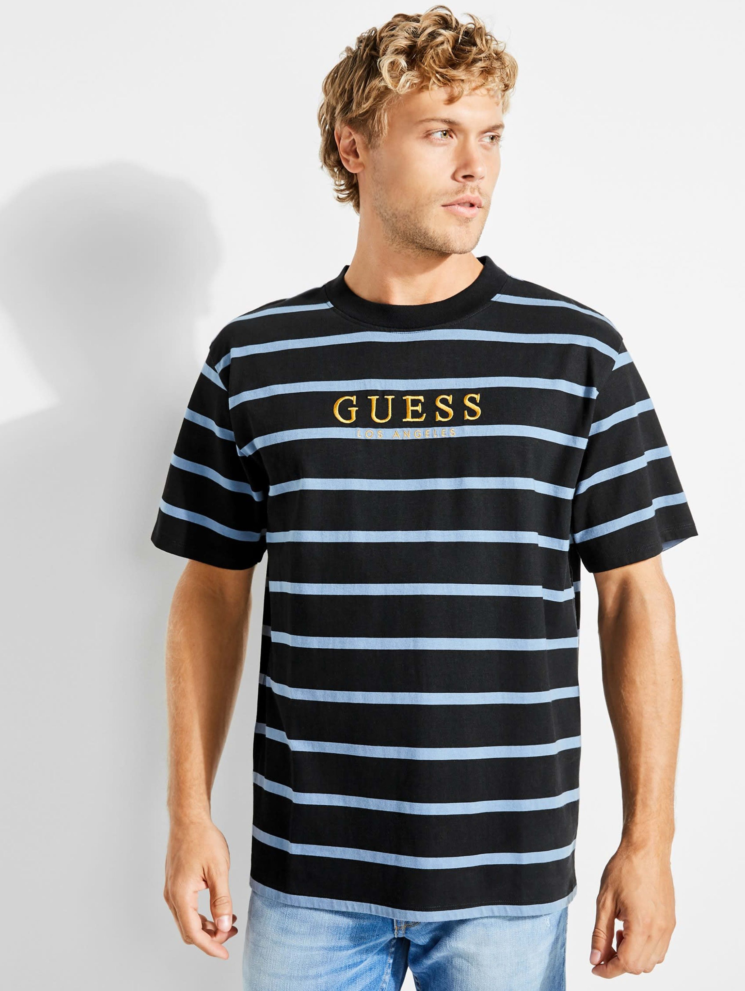 guess oversized striped shirt