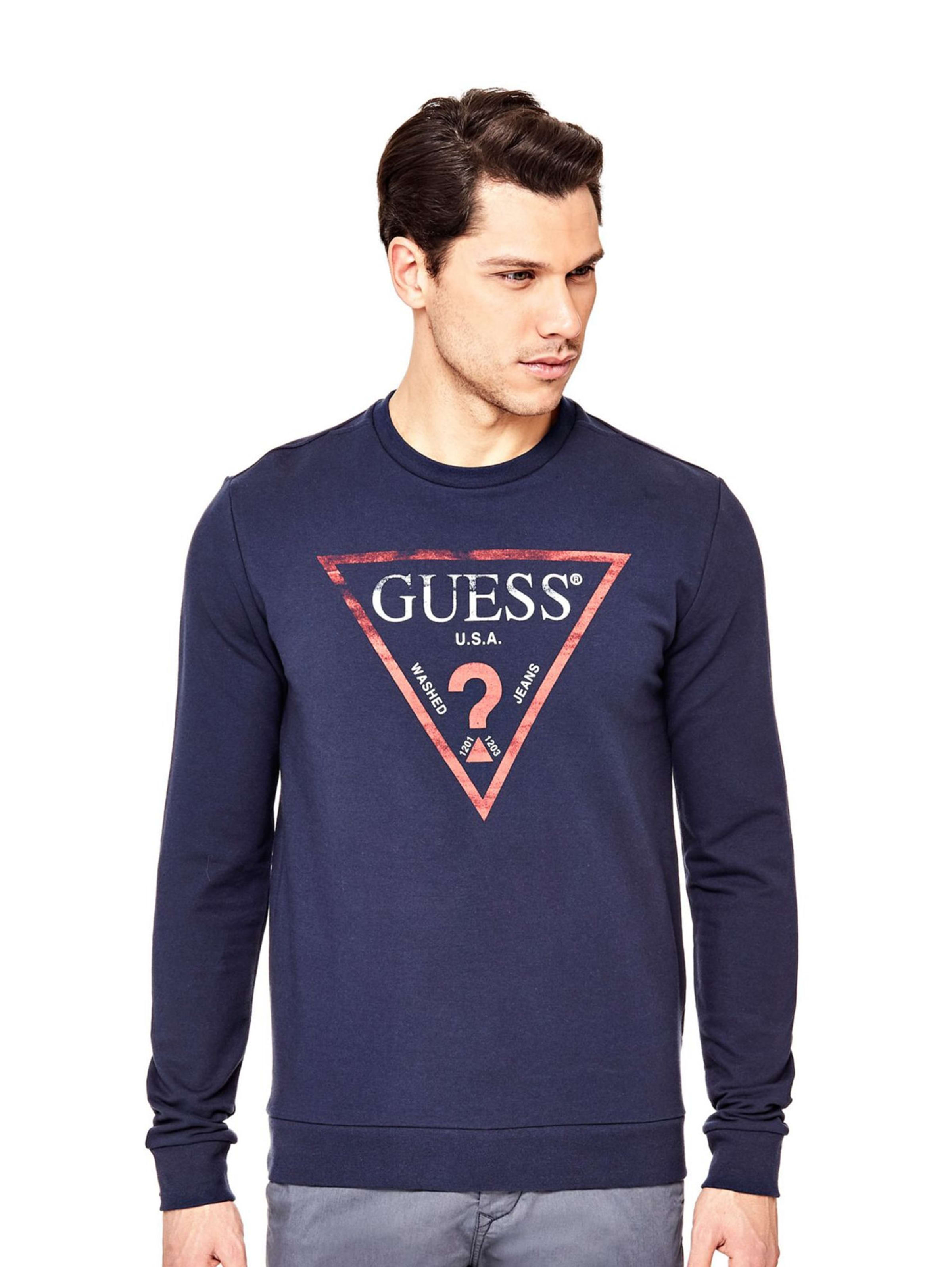 guess triangle logo sweatshirt