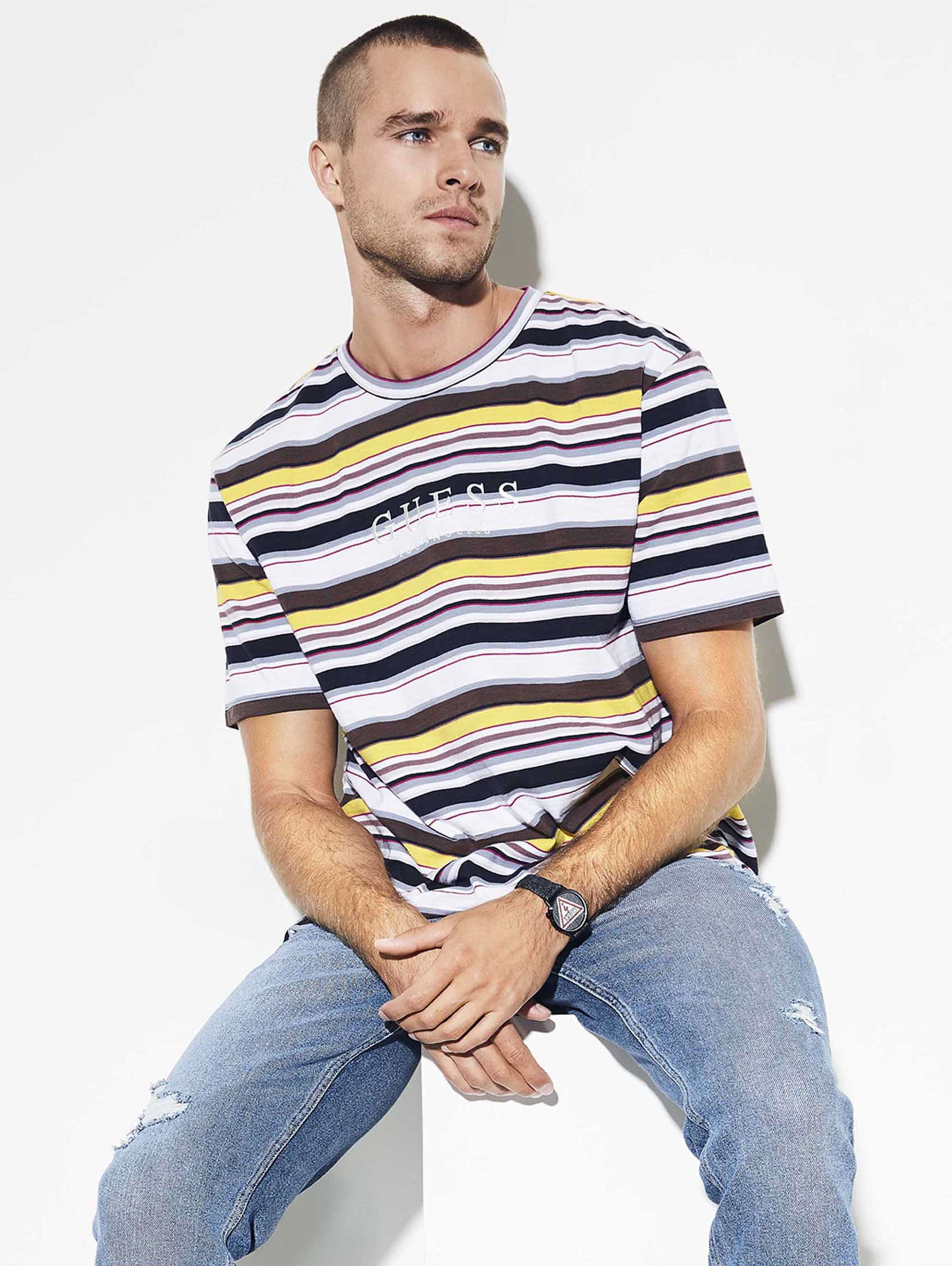 guess ashton striped long sleeve