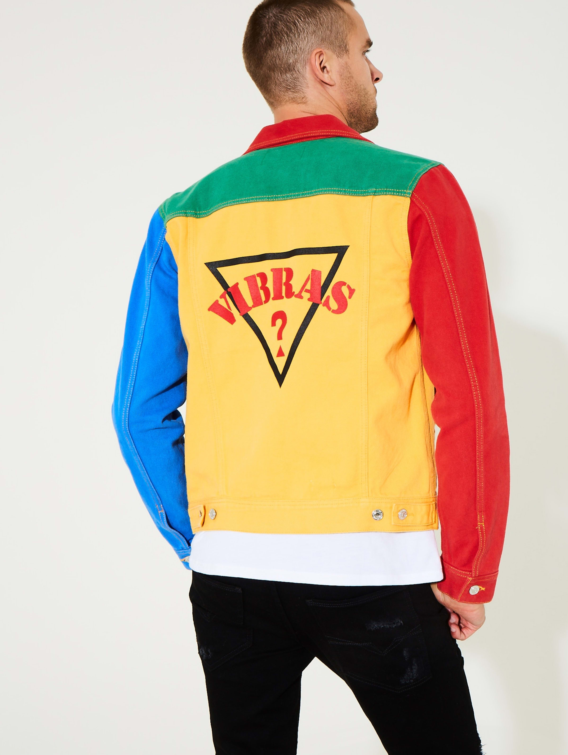 Guess color block denim jacket clearance