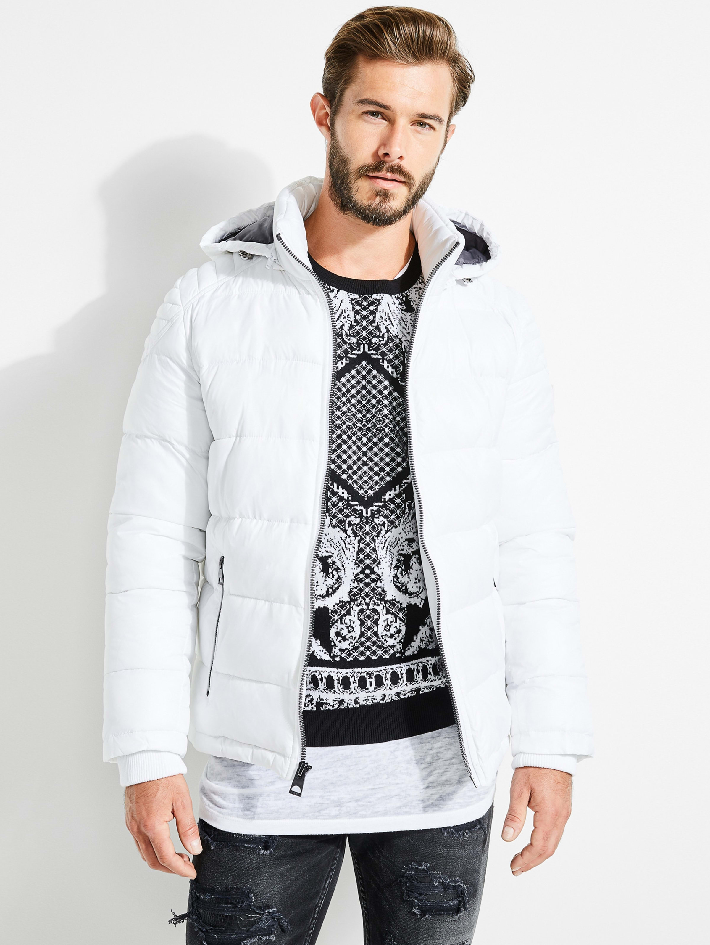 Guess white jacket mens clearance