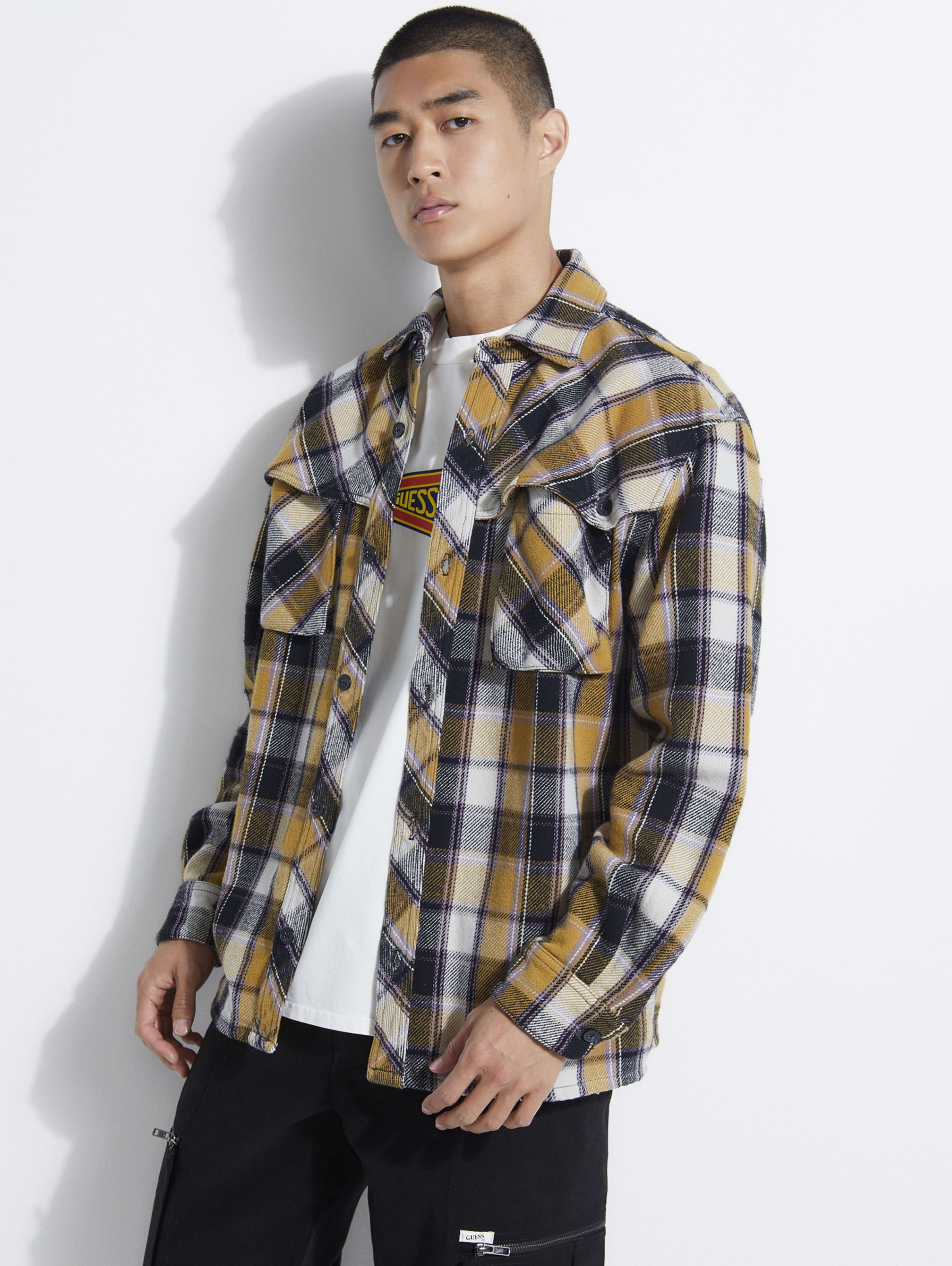 guess checkered shirt
