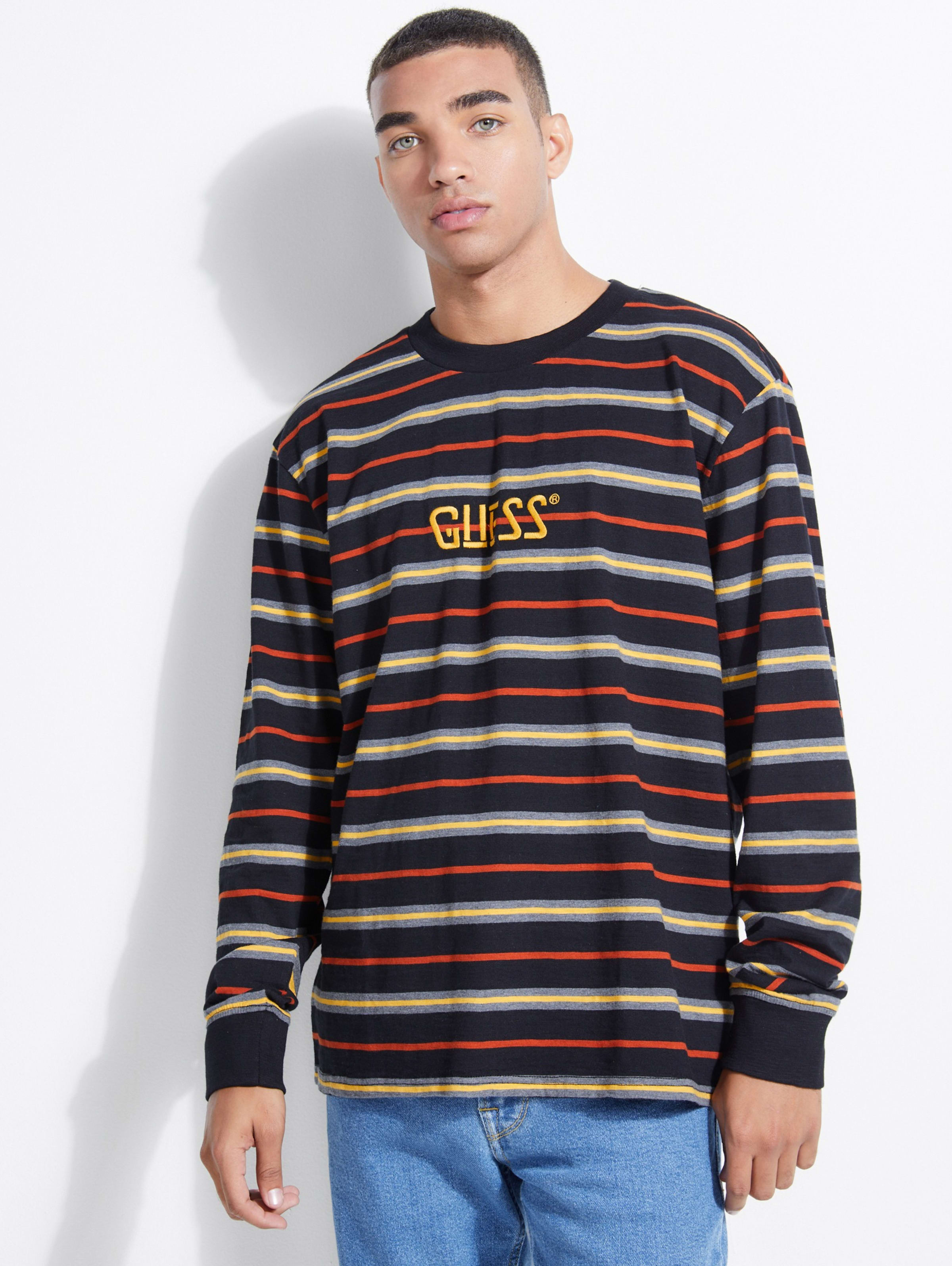 long sleeve striped guess shirt