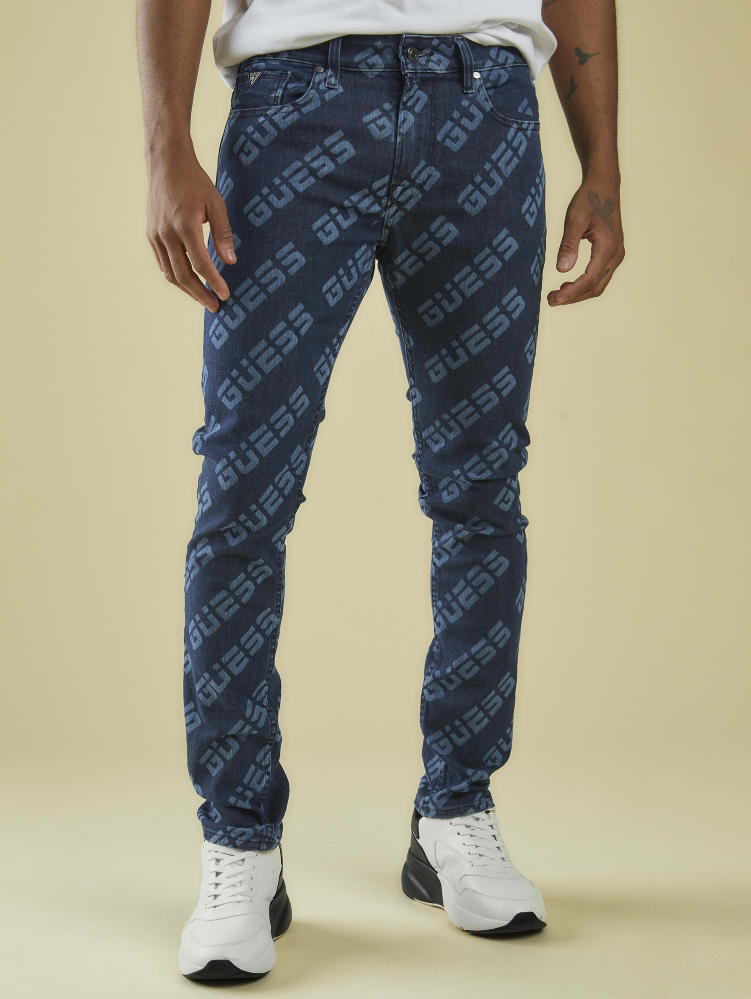 Skinny Jeans Logo Print Guess Com