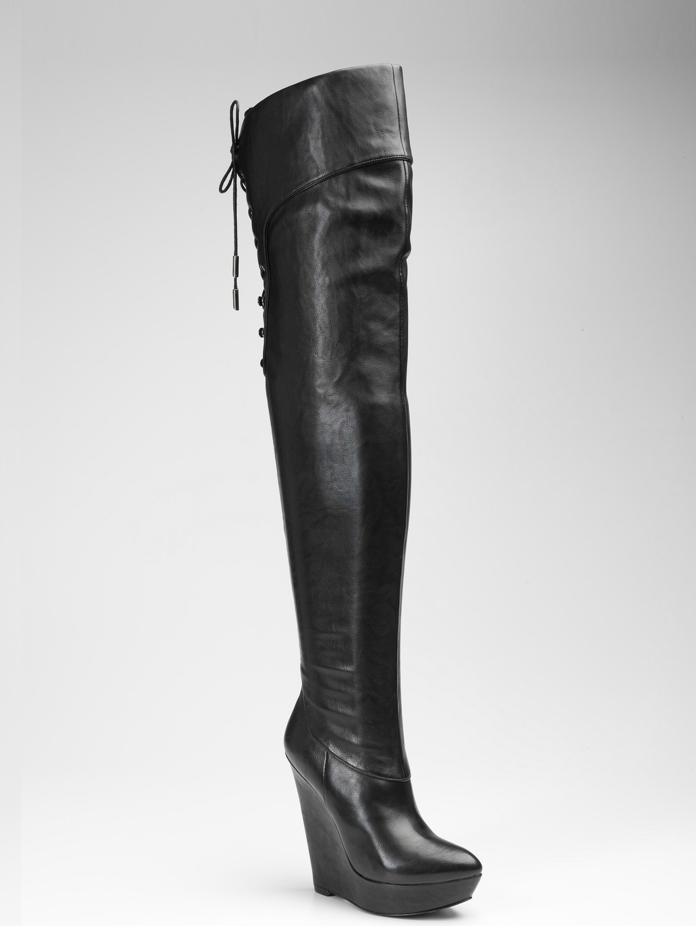 guess over the knee leather boots