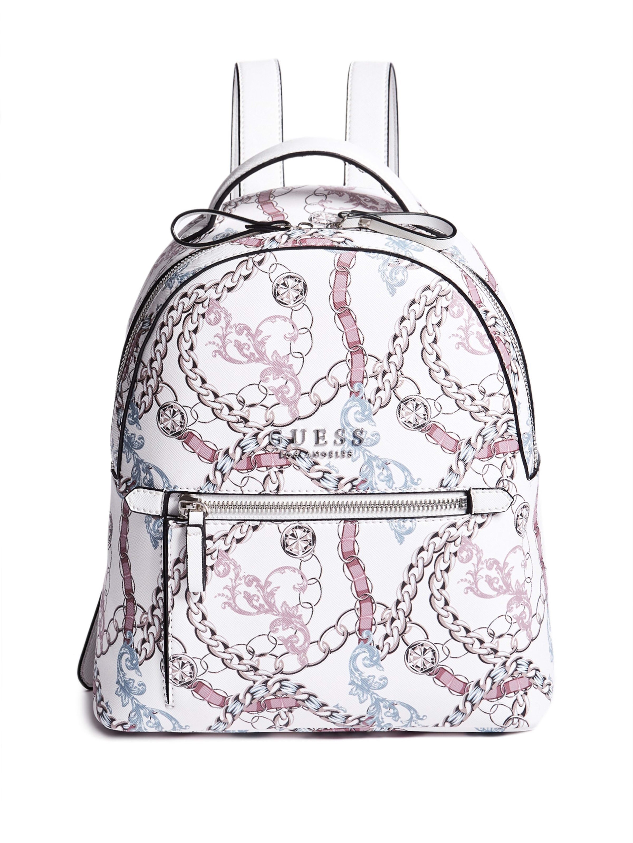 guess logo print backpack
