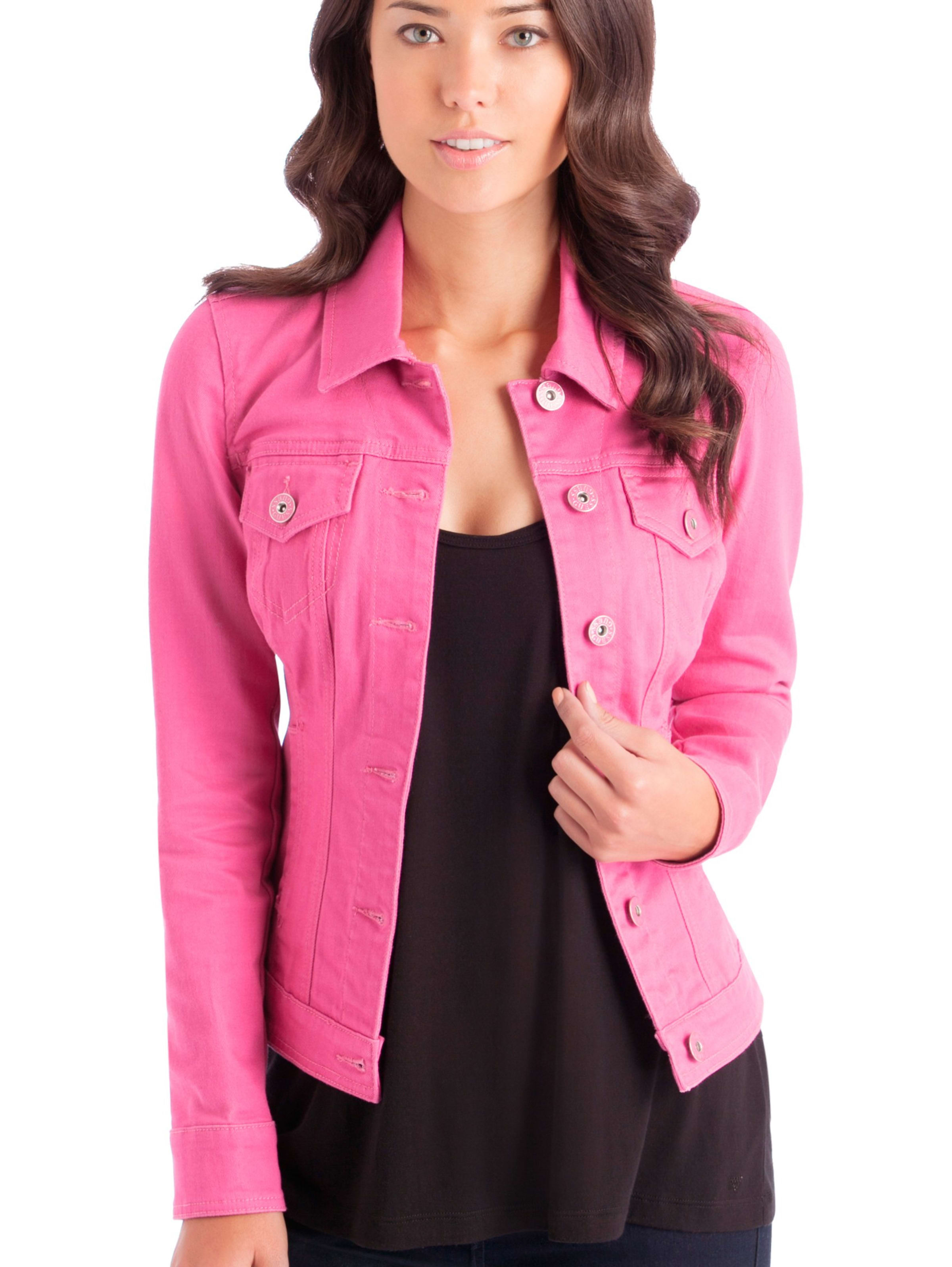 guess pink denim jacket