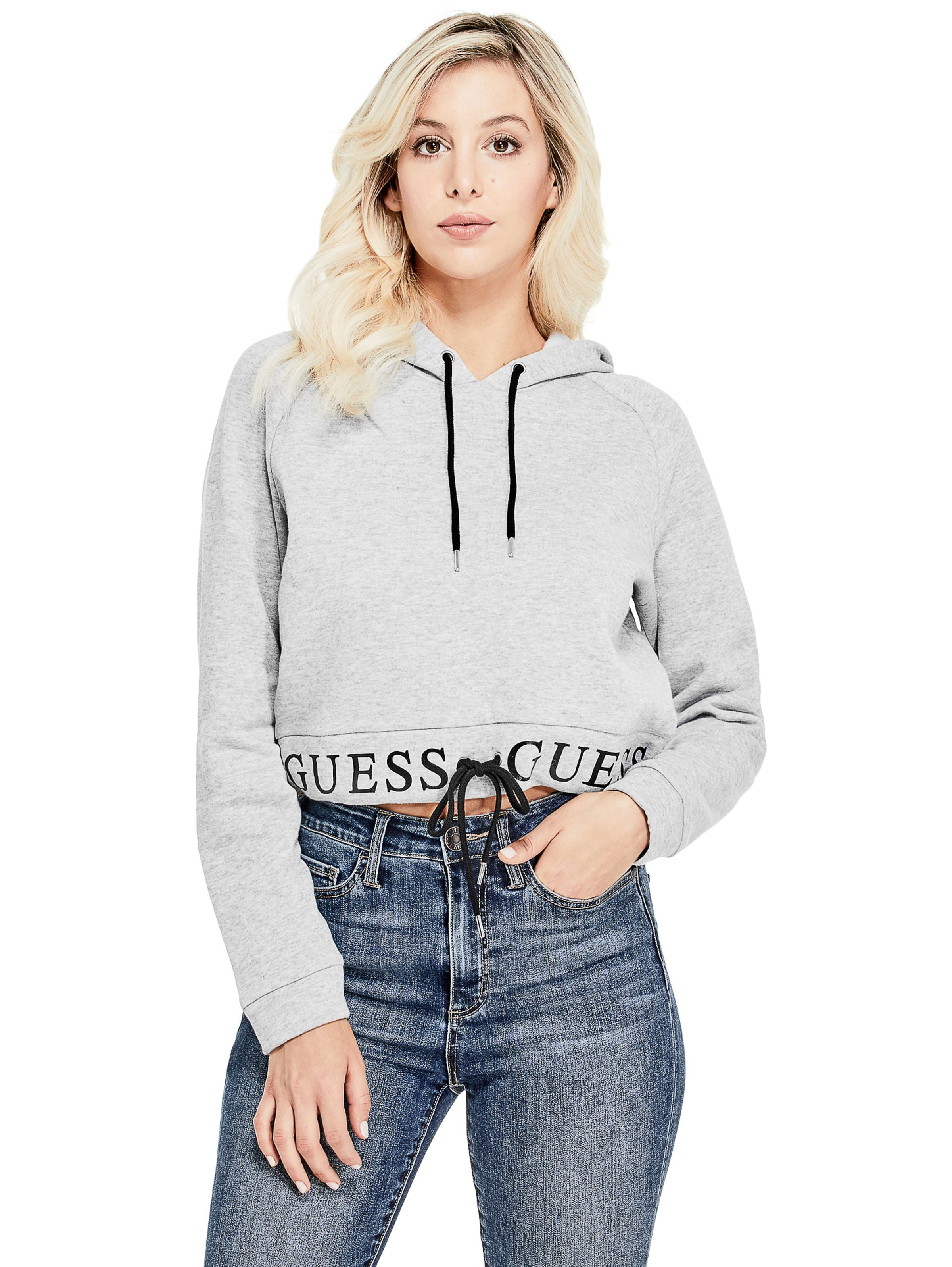 guess crop hoodie